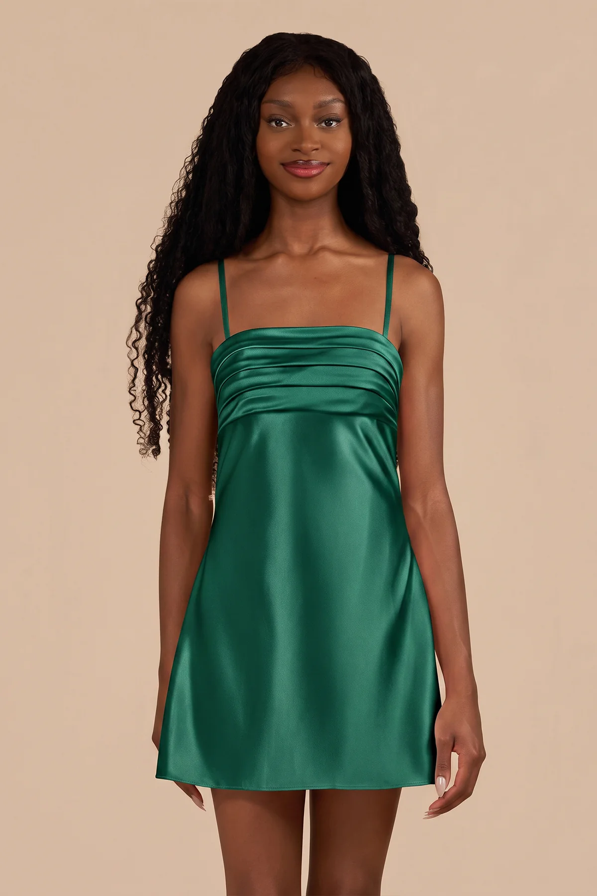 Aqua Sheath Spaghetti Straps Satin Homecoming Dress