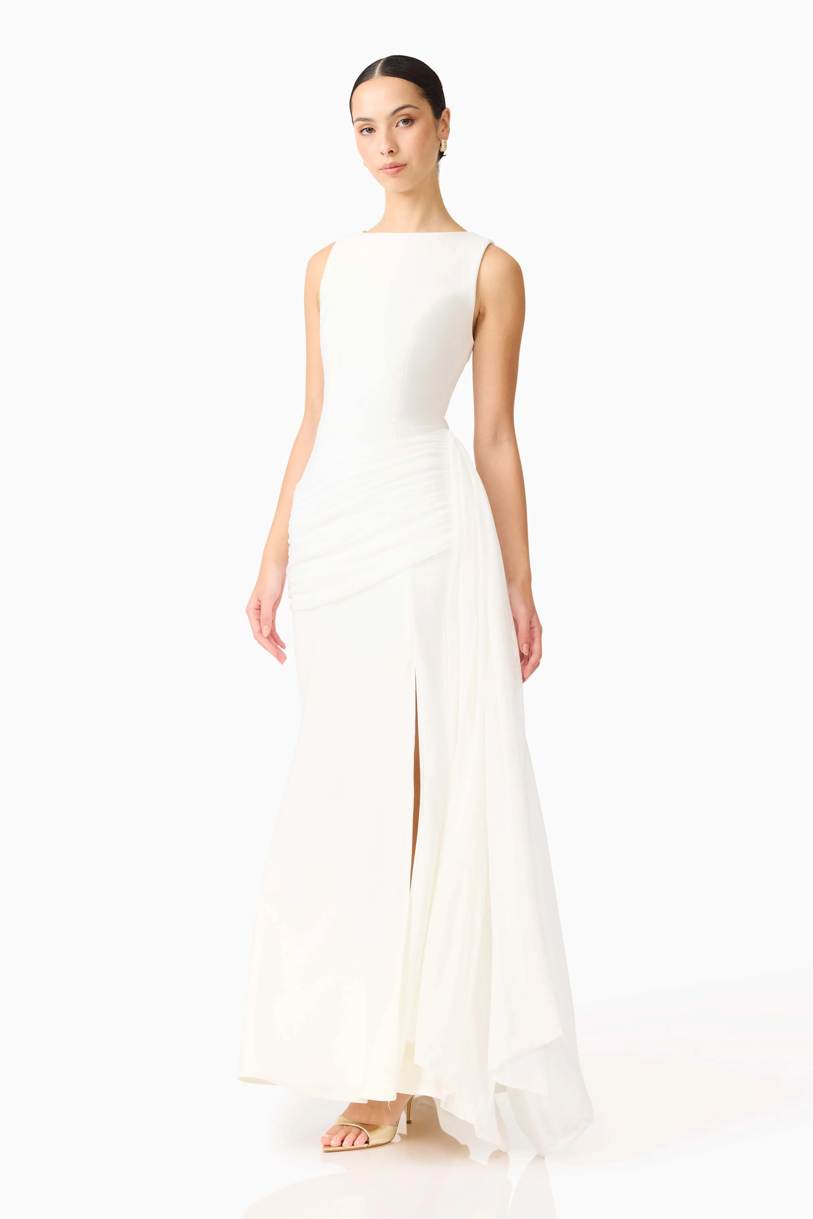Amelina Sash Gown in White