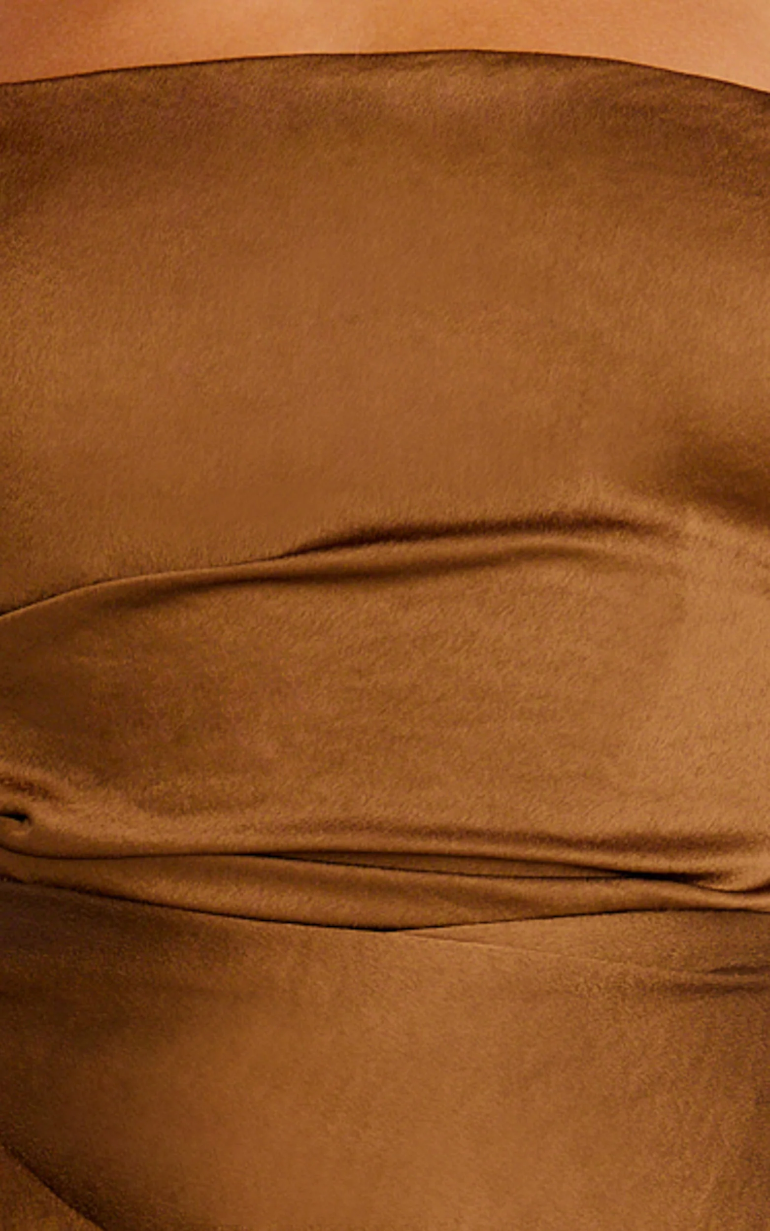 Rumi Midi Dress - Rushed Bodiest Satin Dress in Chocolate