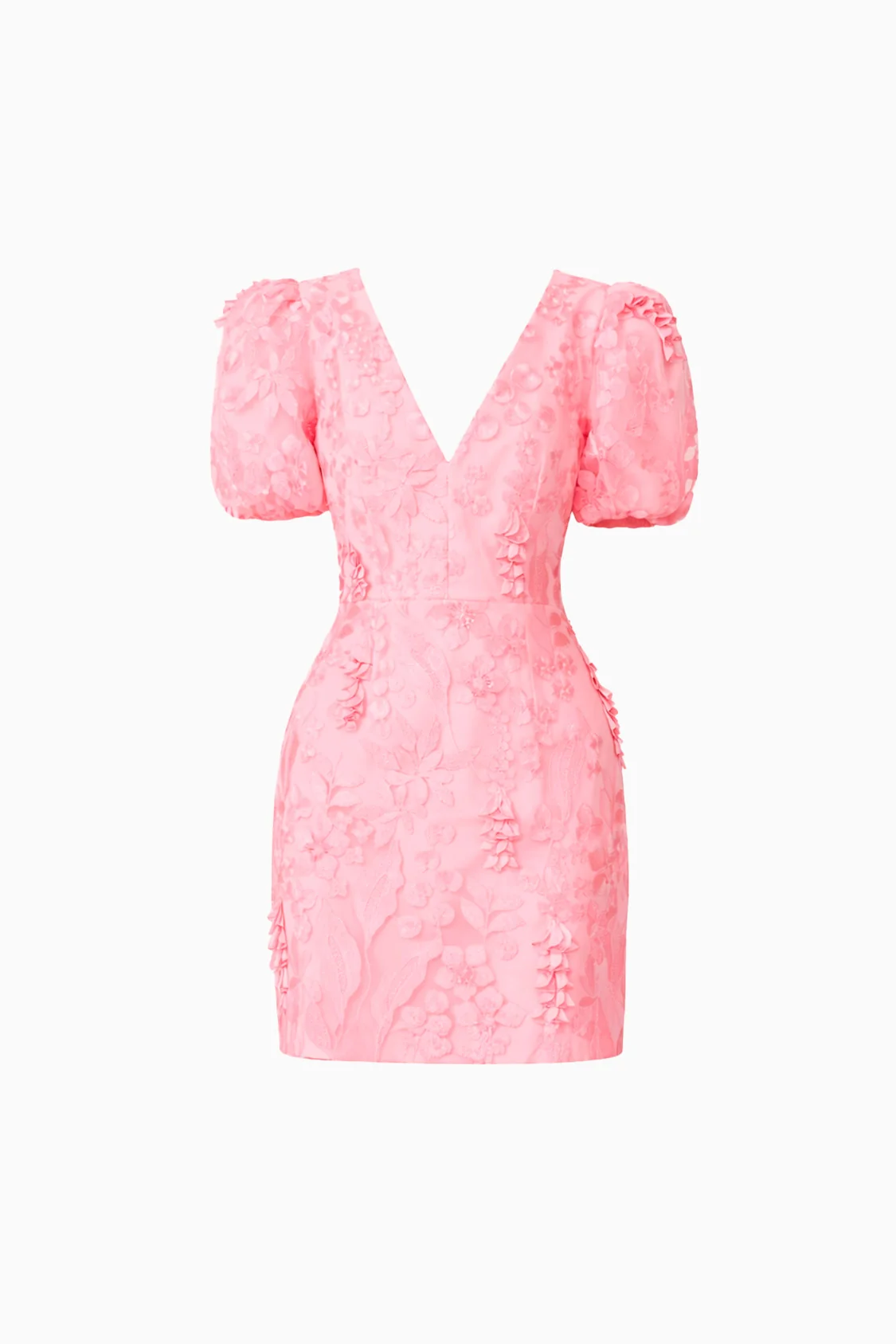 Monique Puff Sleeve Mini Dress in Pink
