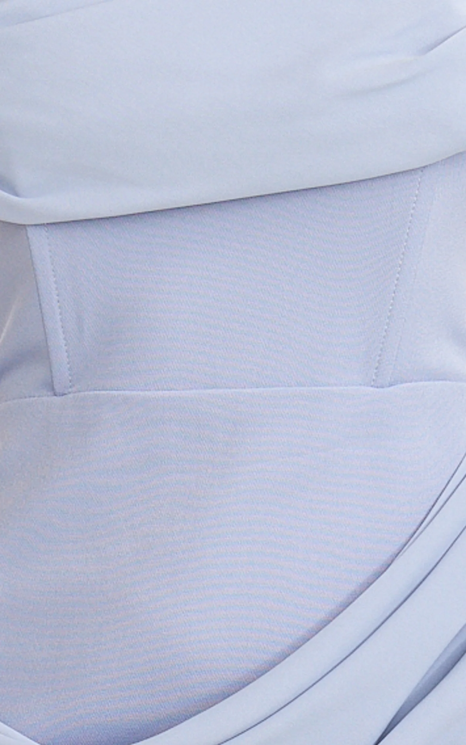 Phoebe Maxi Dress - Strapless Structured Bodice Drape Skirt Dress in Soft Blue