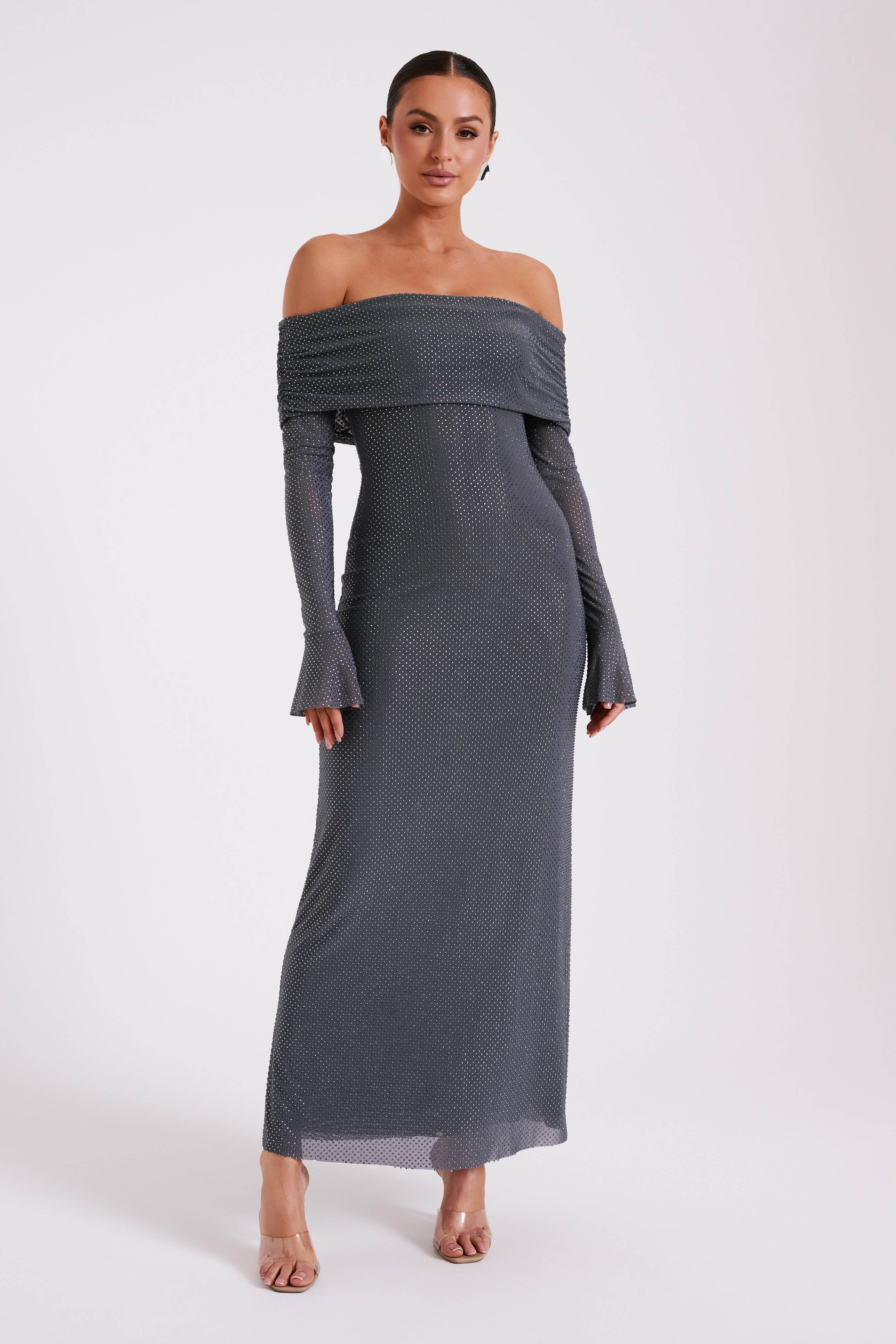 Marcel-Square-Diamante-Maxi-Dress-Gunmetal