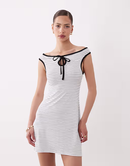 Miss Selfridge off shoulder mini dress with keyhole detail