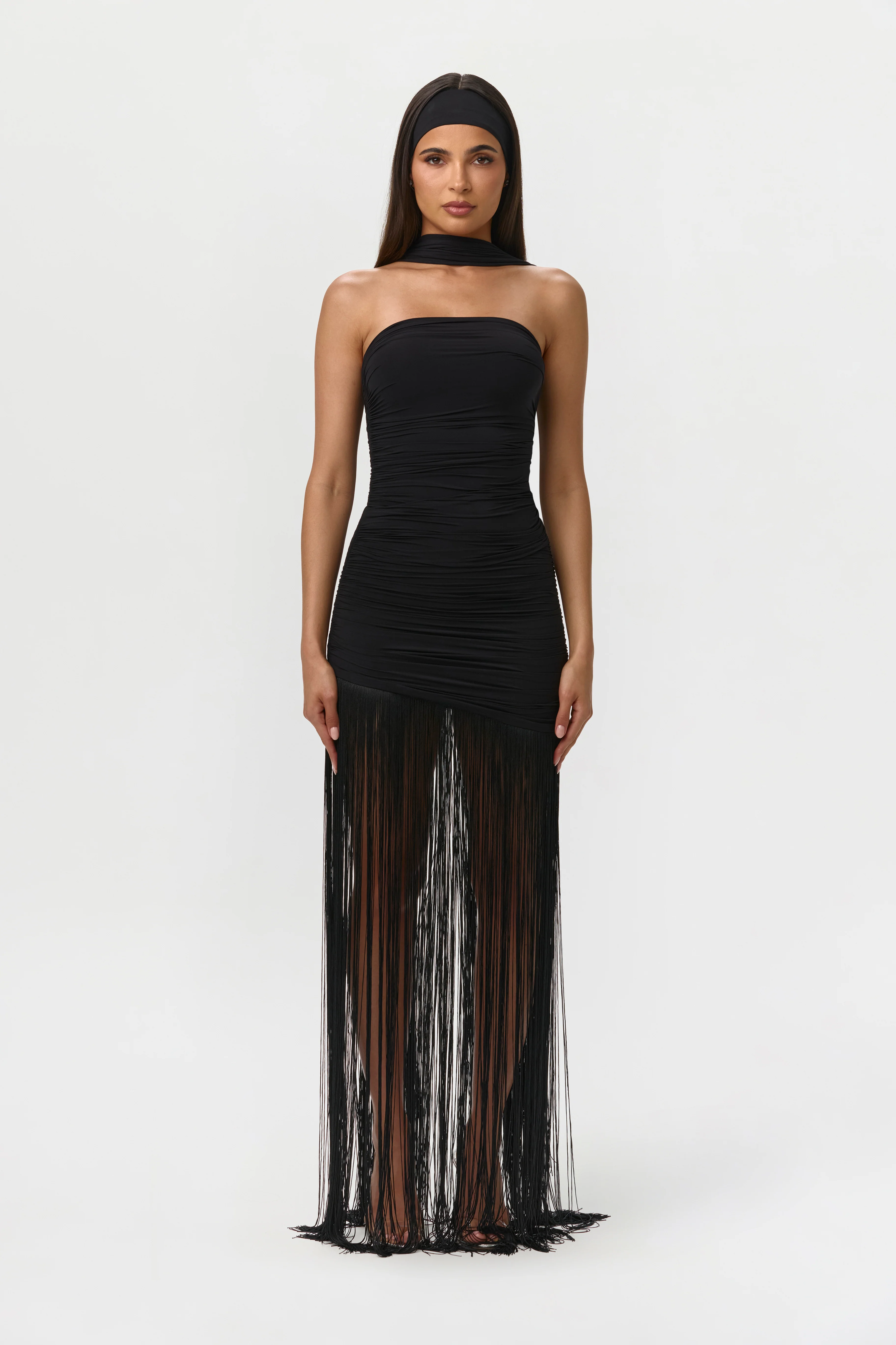 Naked Tube Fringe Mini Dress