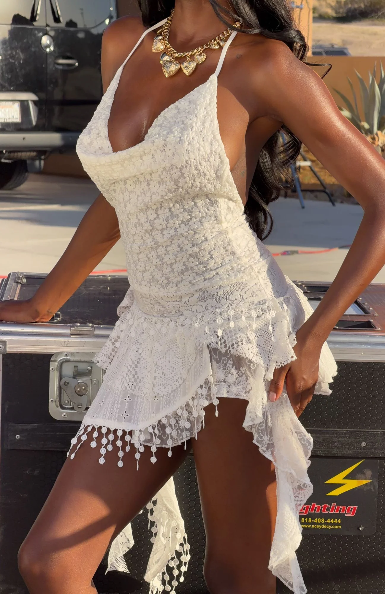 Let's Roll Mini Dress Off White