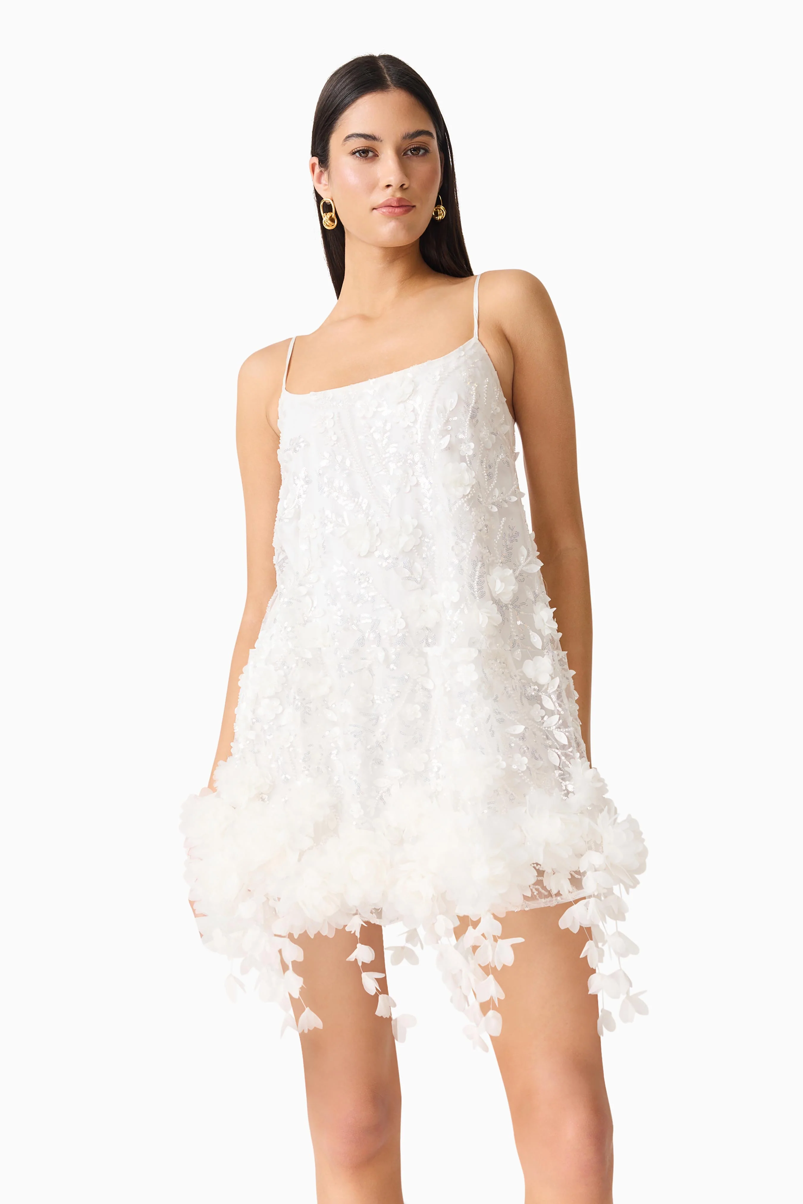Rina Shift Mini Dress in White