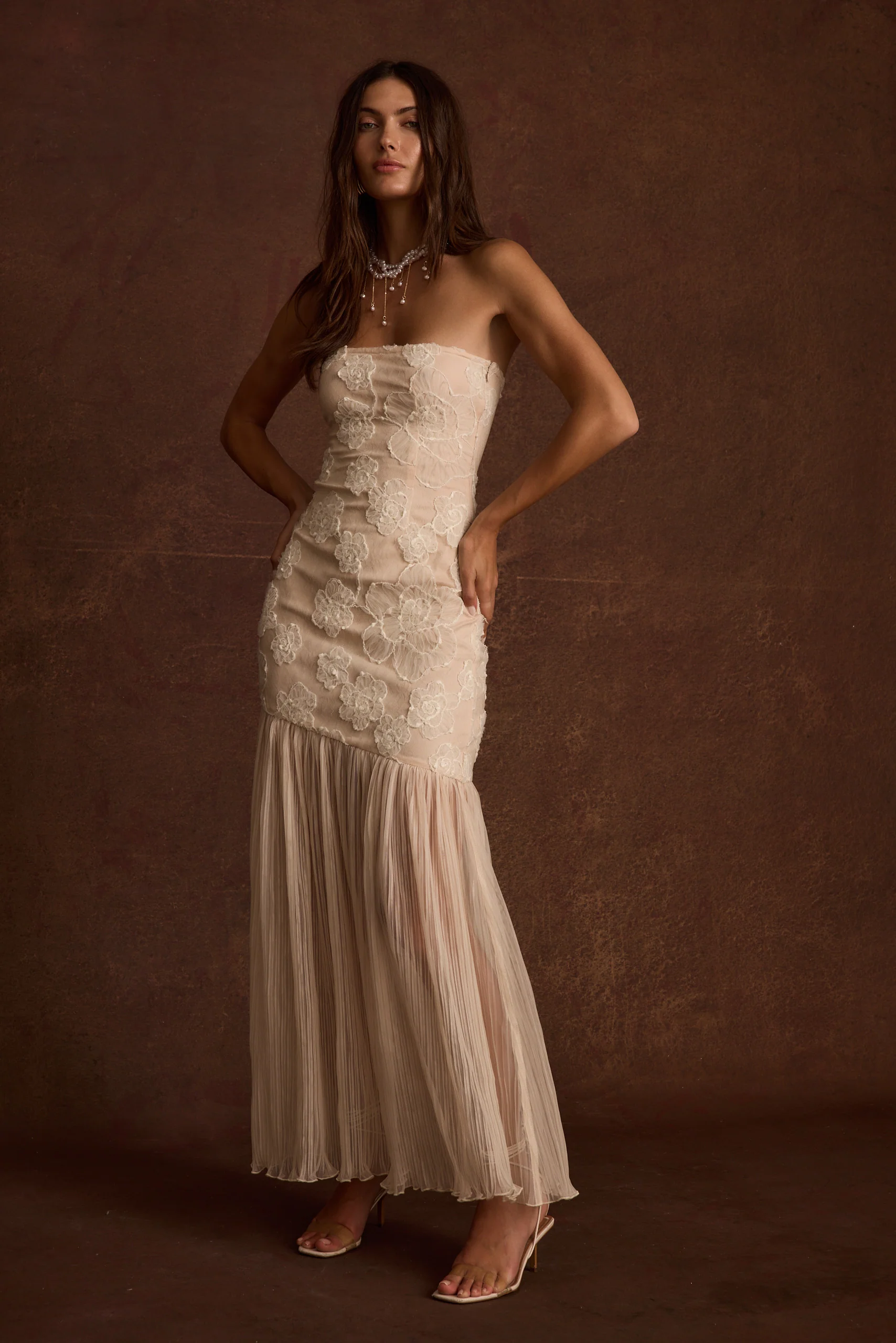 Daylight Blush Embroidered Maxi Dress
