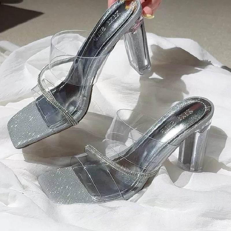 Chunky-heeled transparent sandals 935700981780
