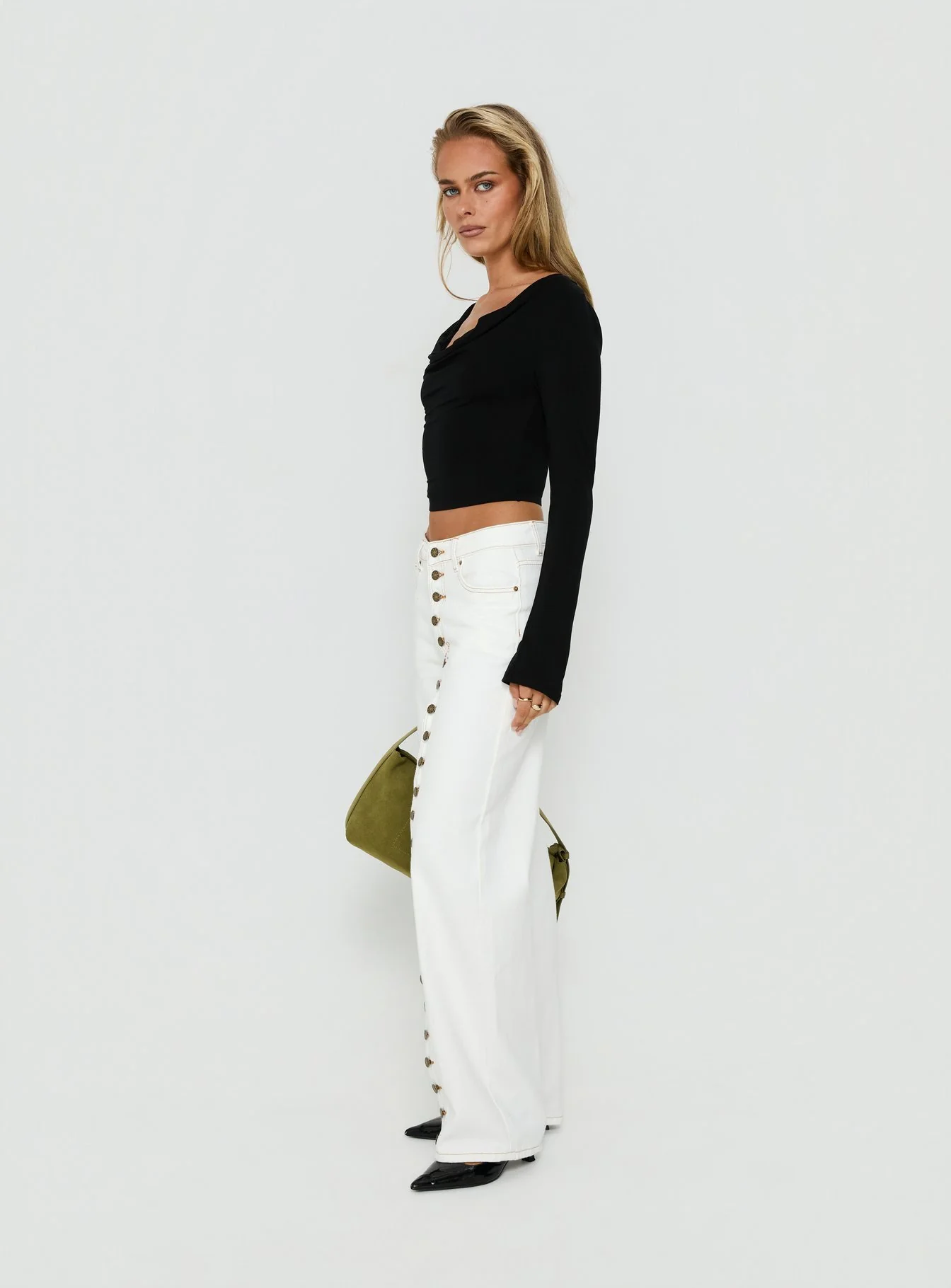 Penny Mid Rise Straight Leg Jeans White