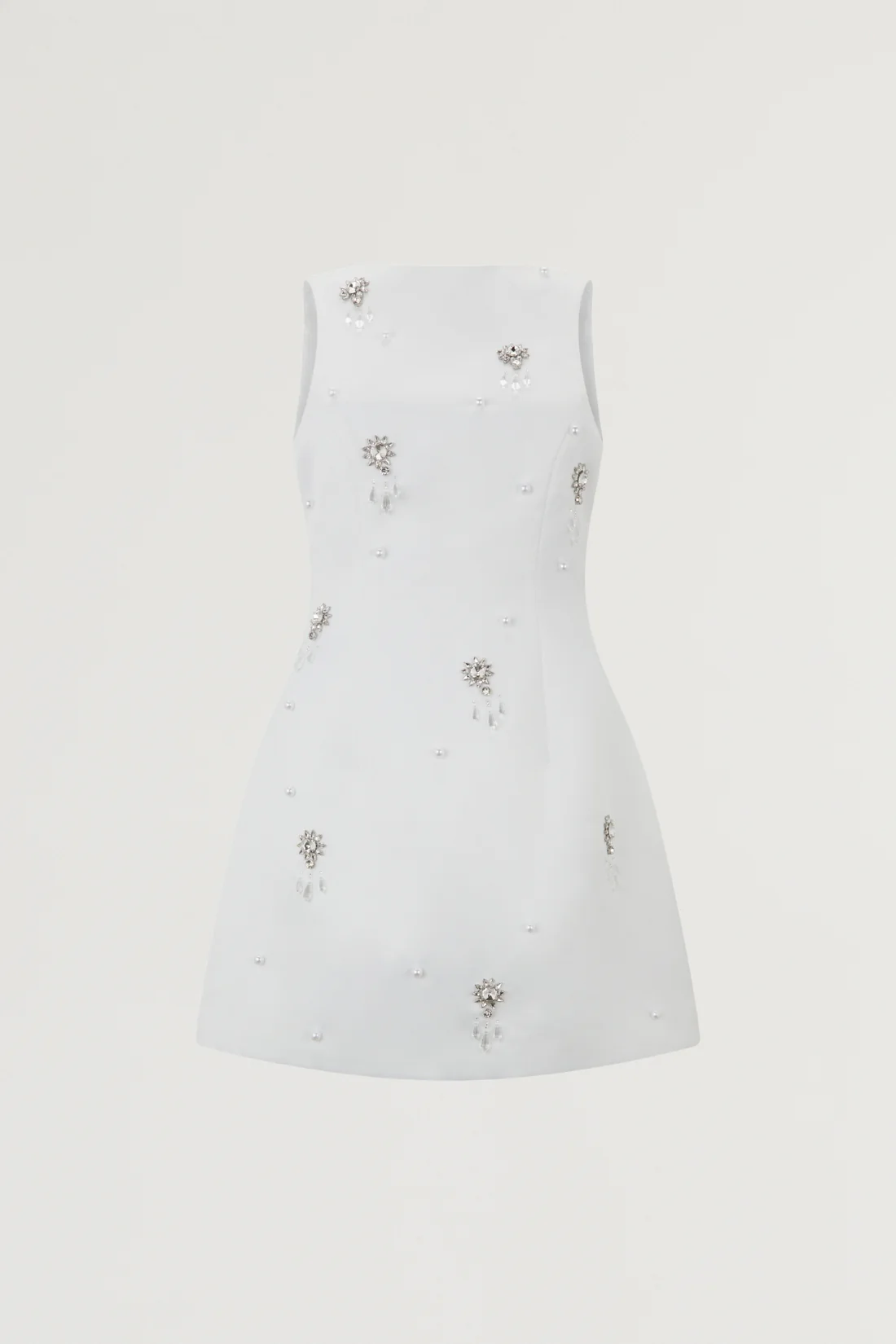 Satin Crystal Mini Dress