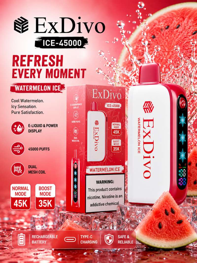 ExDivo Ice Flame Vape 45000 Puffs