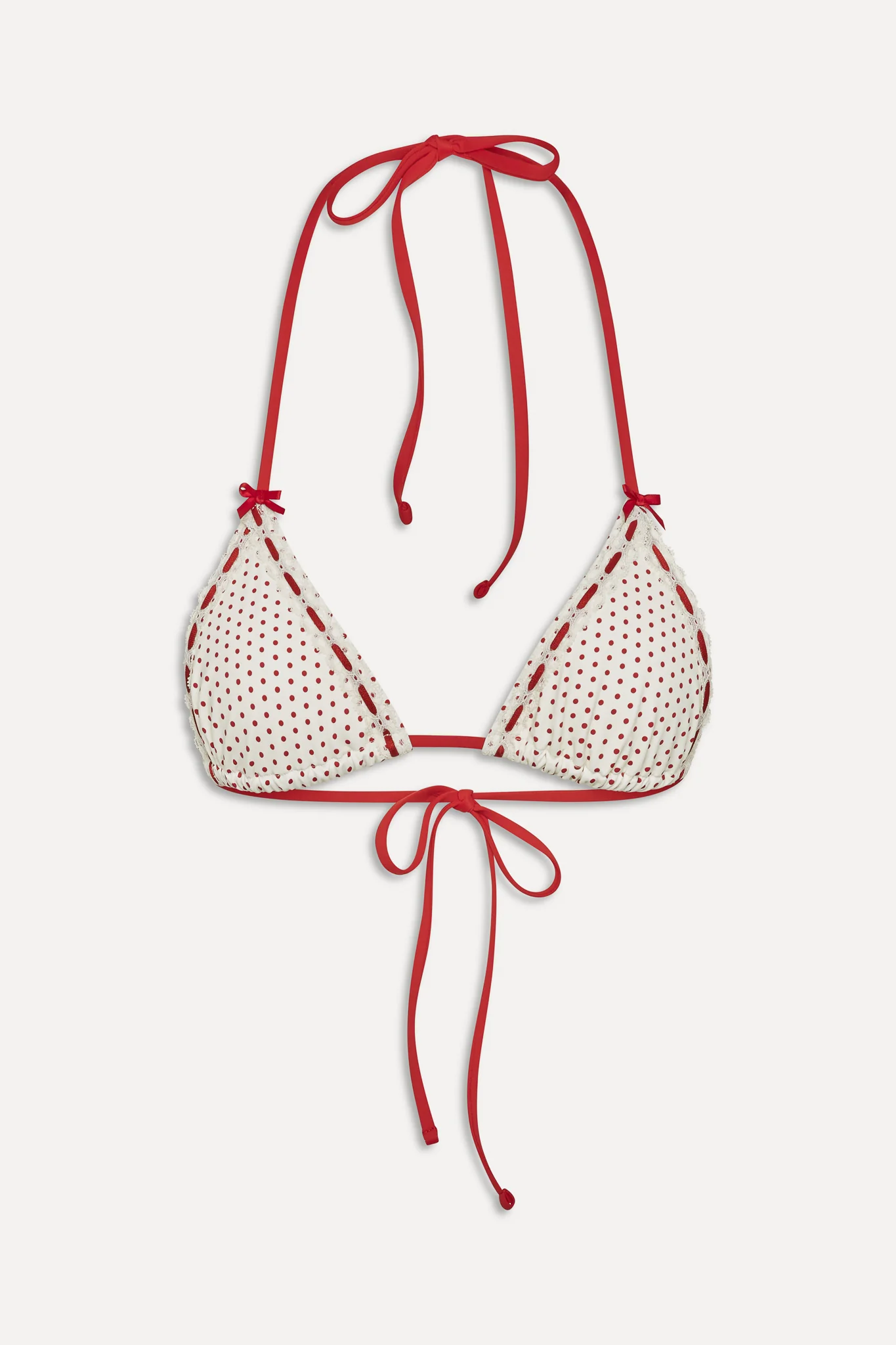x BELLA HADID Nick Triangle Bikini Top - Strawberry Polka Dot