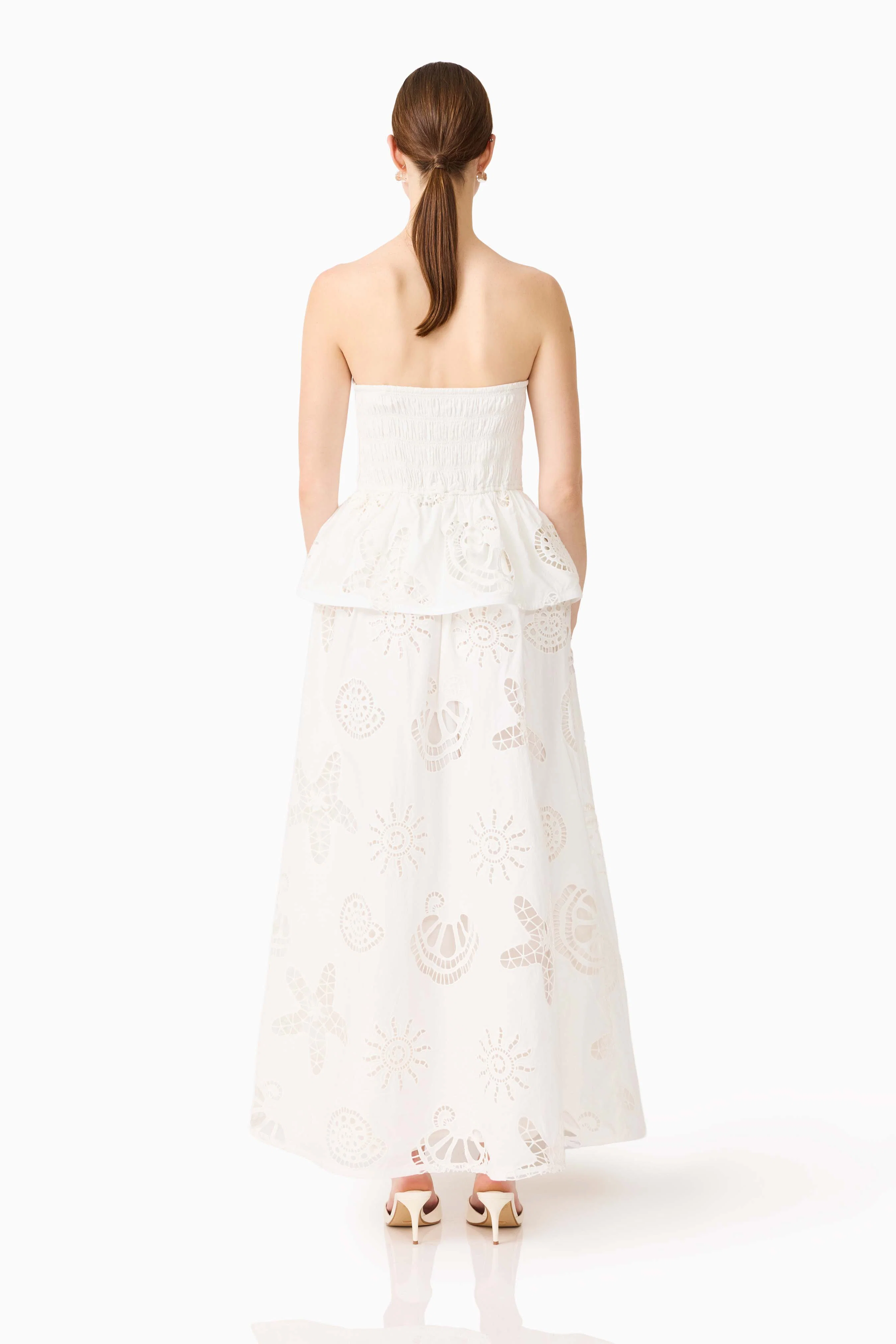 Celine Strapless Maxi Dress in White