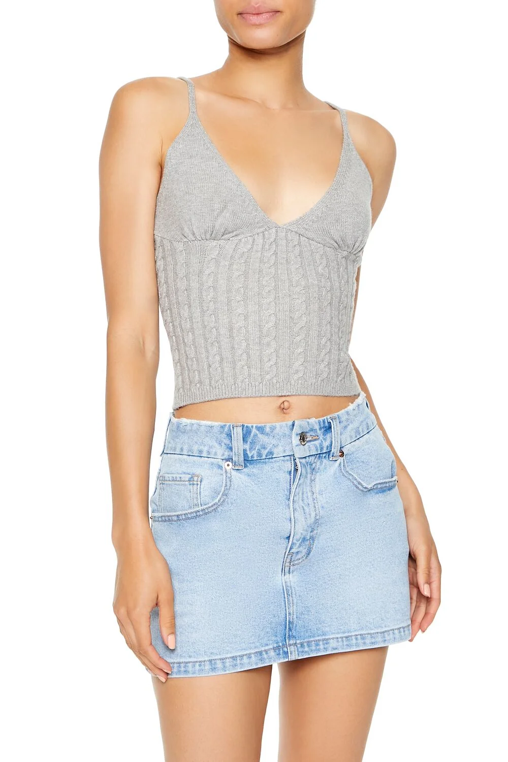 Cropped Sweater-Knit Cami