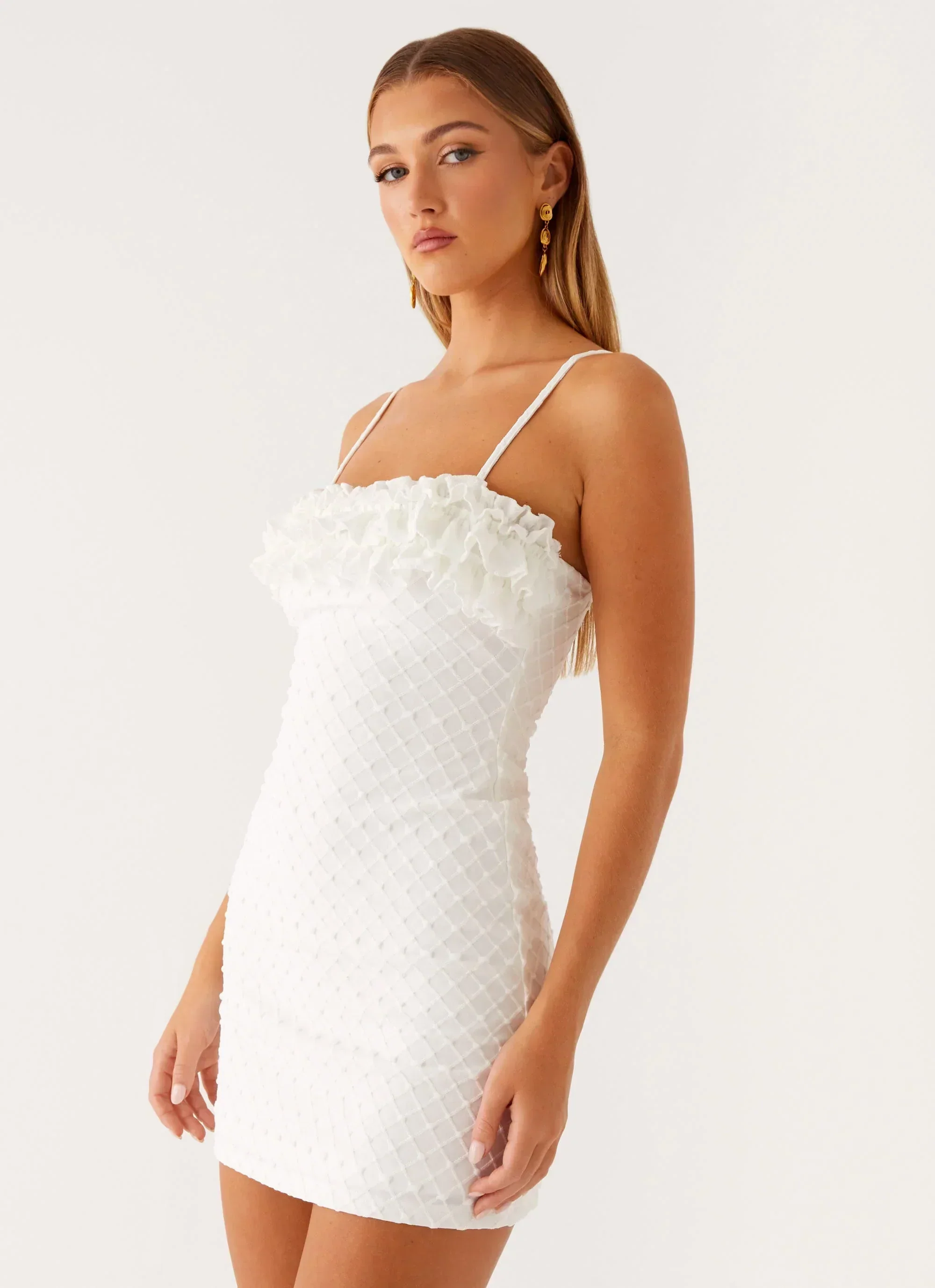 Bowden Mini Dress - Ivory - luluinthesky