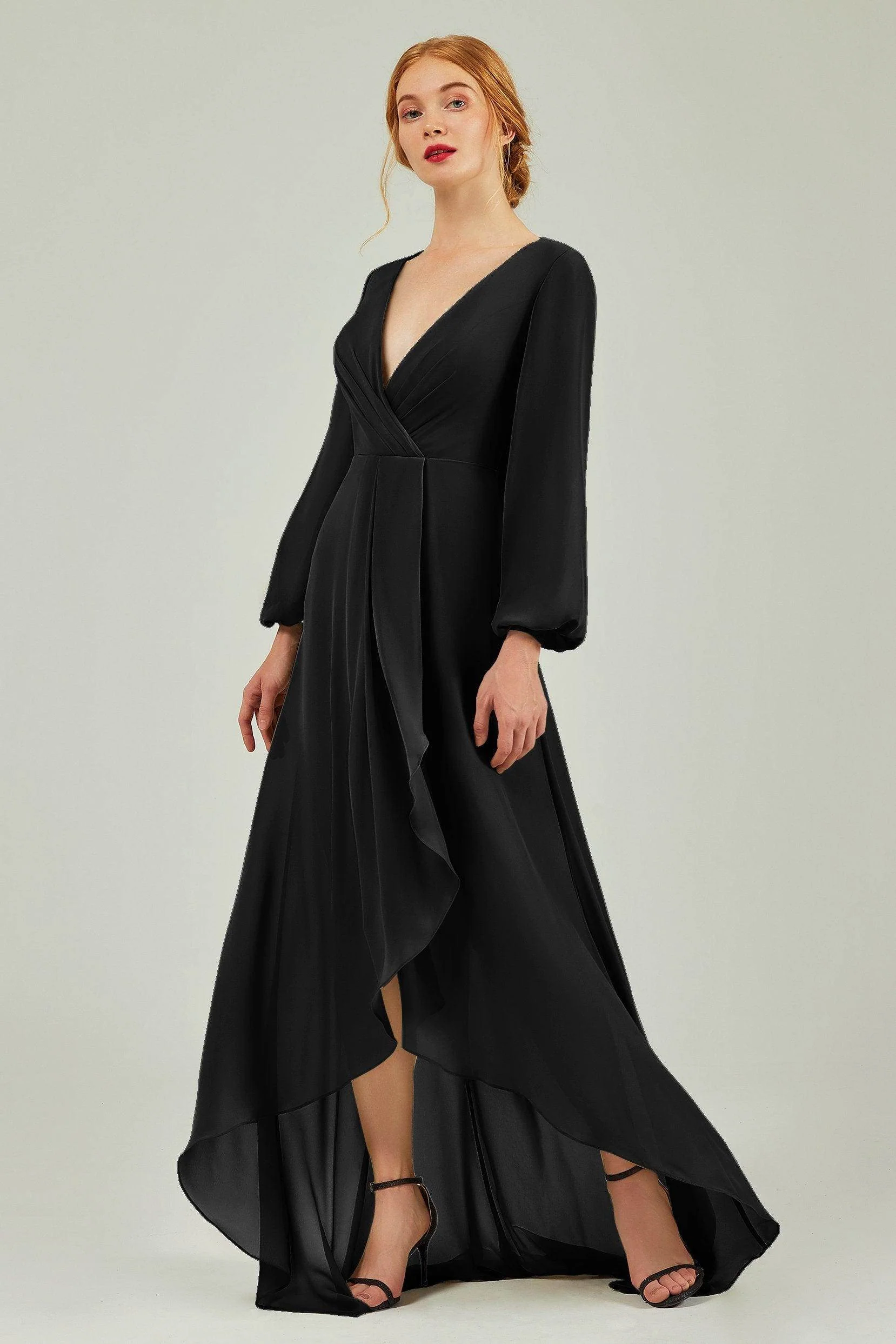 Asymmetrical Sweep-Brush Chiffon Bridesmaid Dress Formal Dresses CB0239