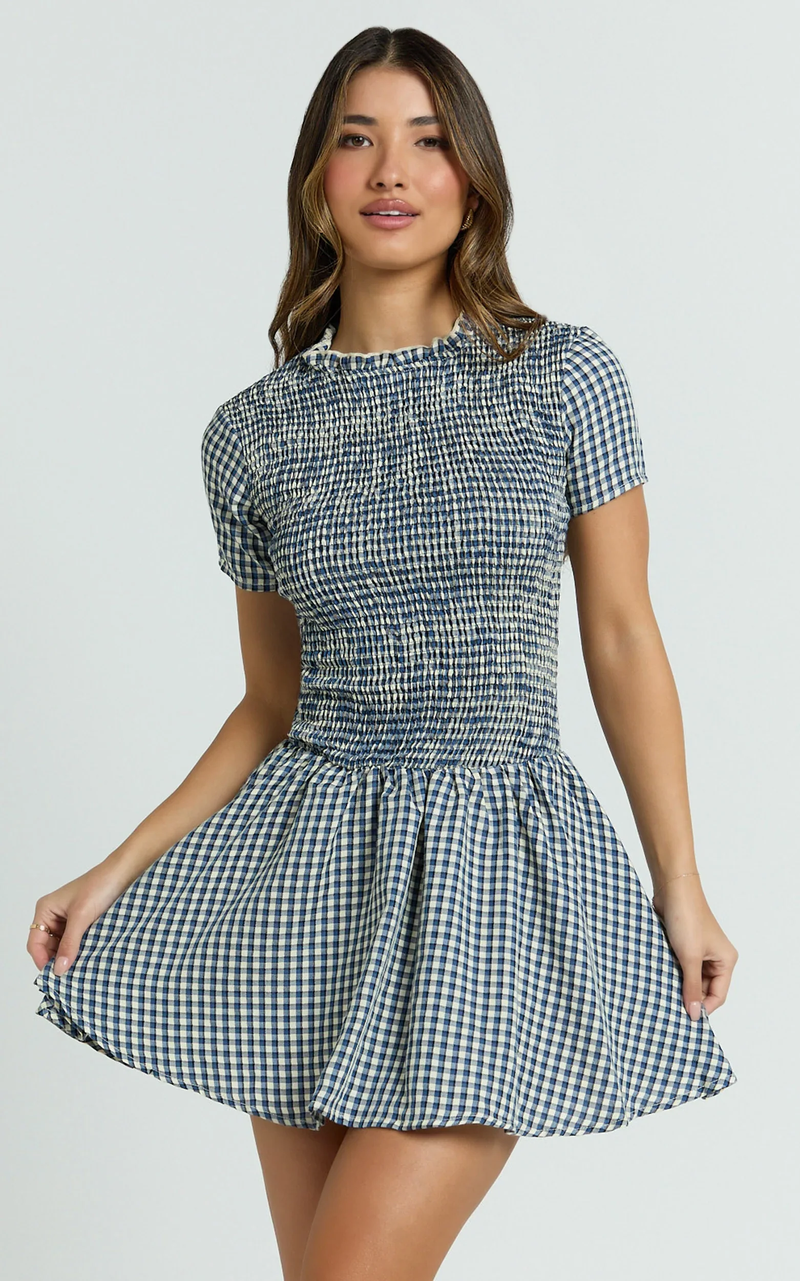 Kristen Mini Dress - Shirt Dress in Navy