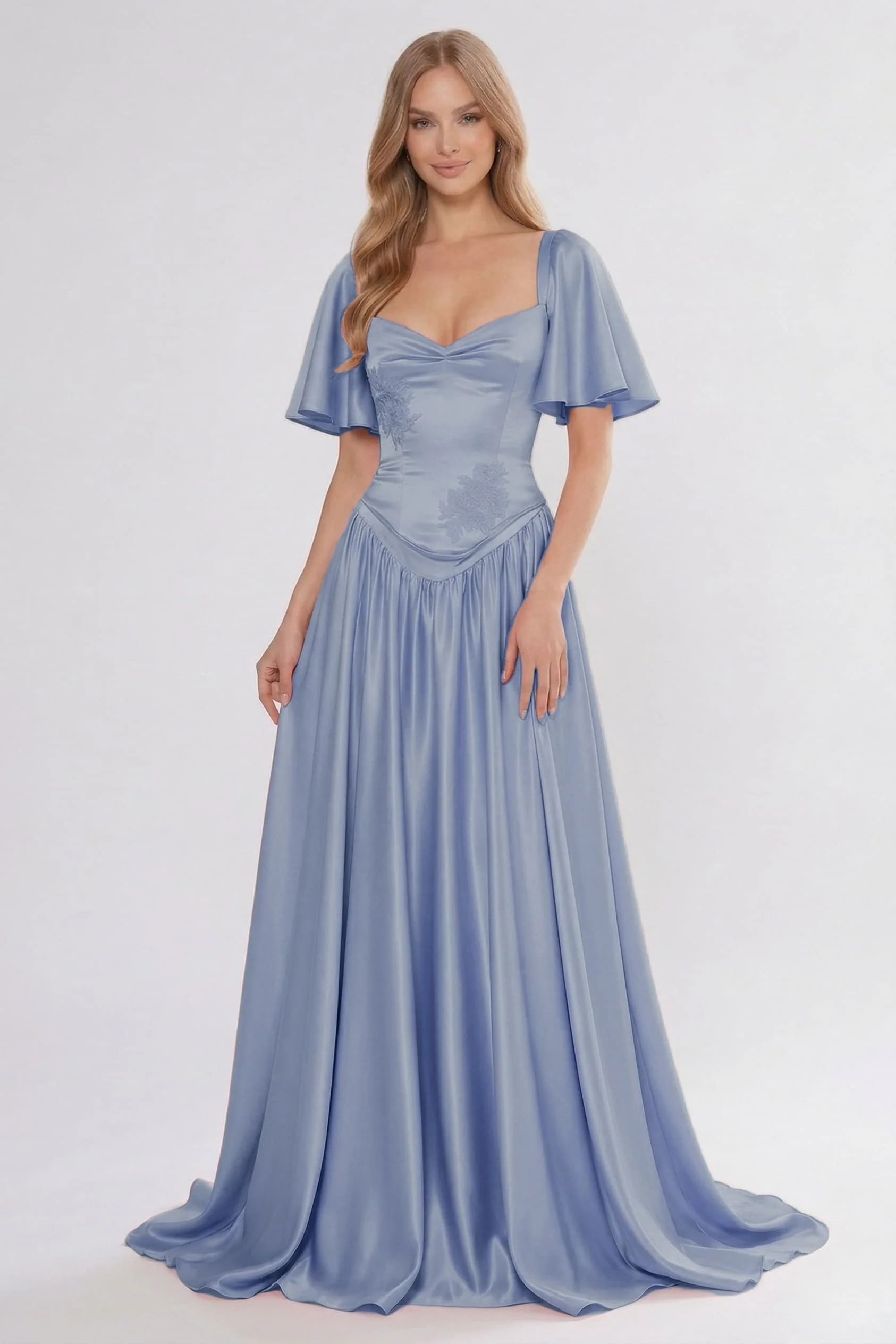 A-Line Floor Length Soft Satin Bridesmaid Dress CG0316BM