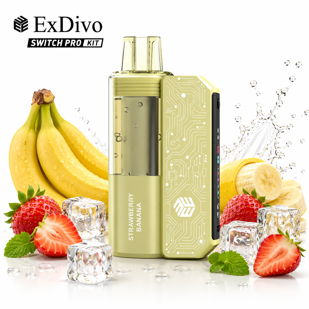 STRAWBERRY BANANA - ExDivo BRIGHT MIRROR 35K Replaceable VAPE kit