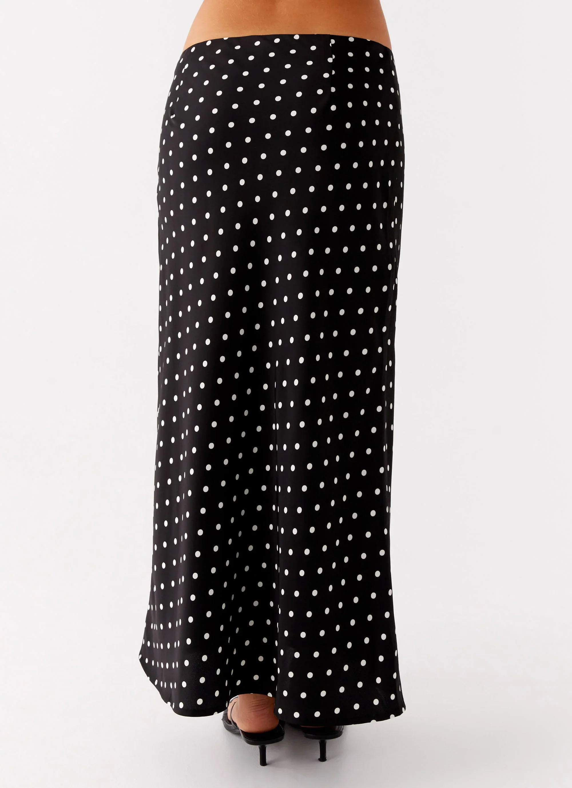 Breanne Midi Skirt - Black Polka Dot - luluinthesky