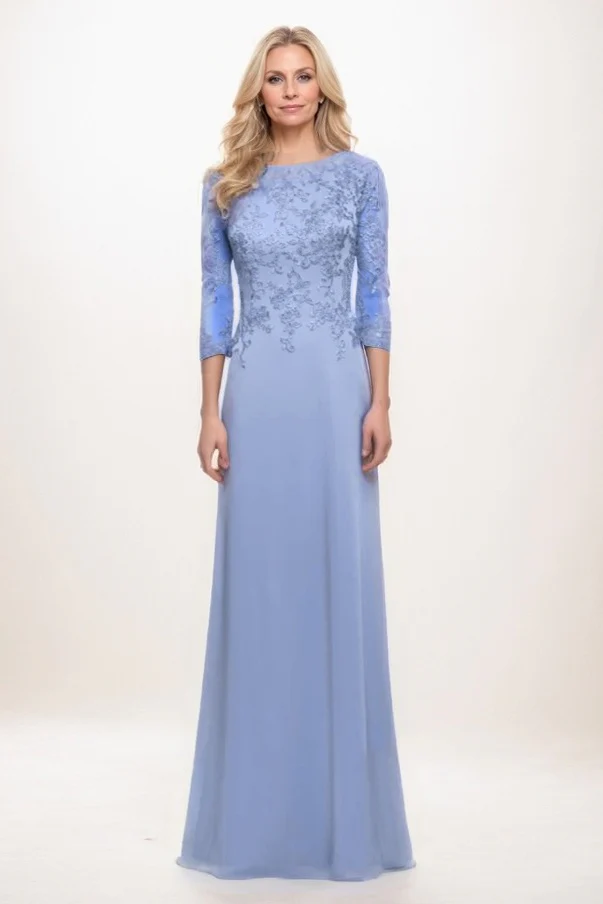 A-Line Maxi Chiffon Mother Of The Bride Dress CM0313