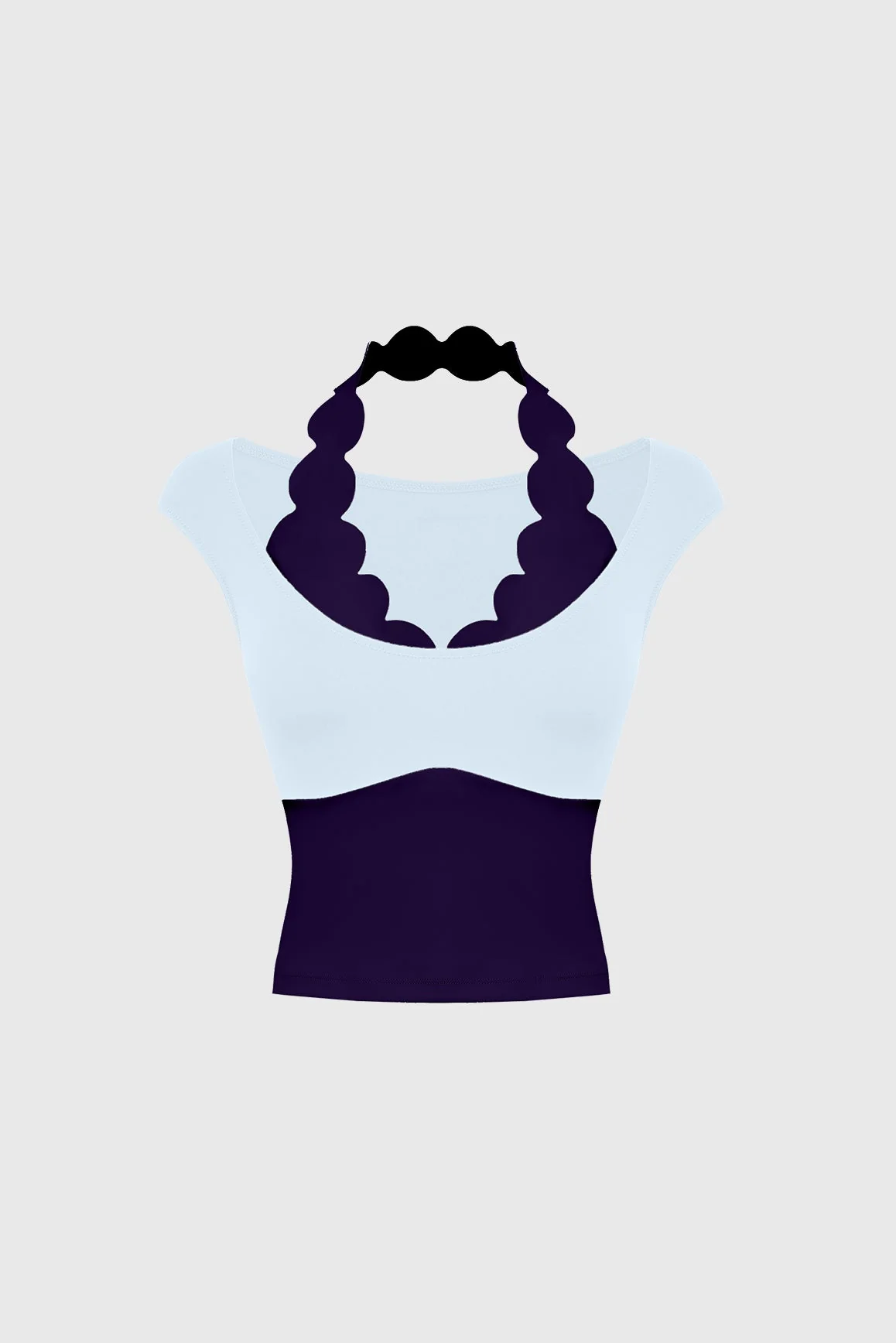 Scallop Contrast Halter Top