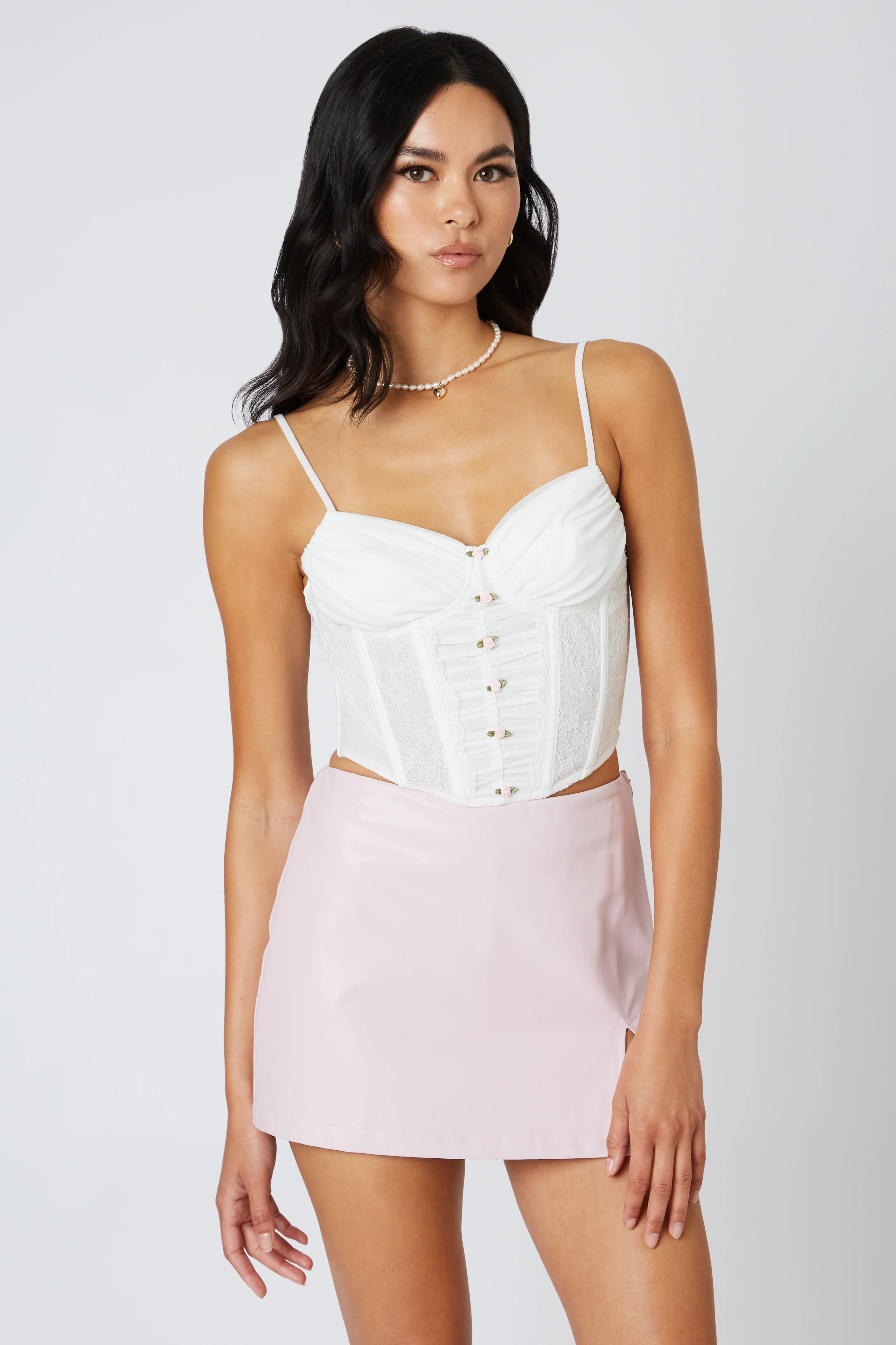 Mini Rosette Mesh Corset