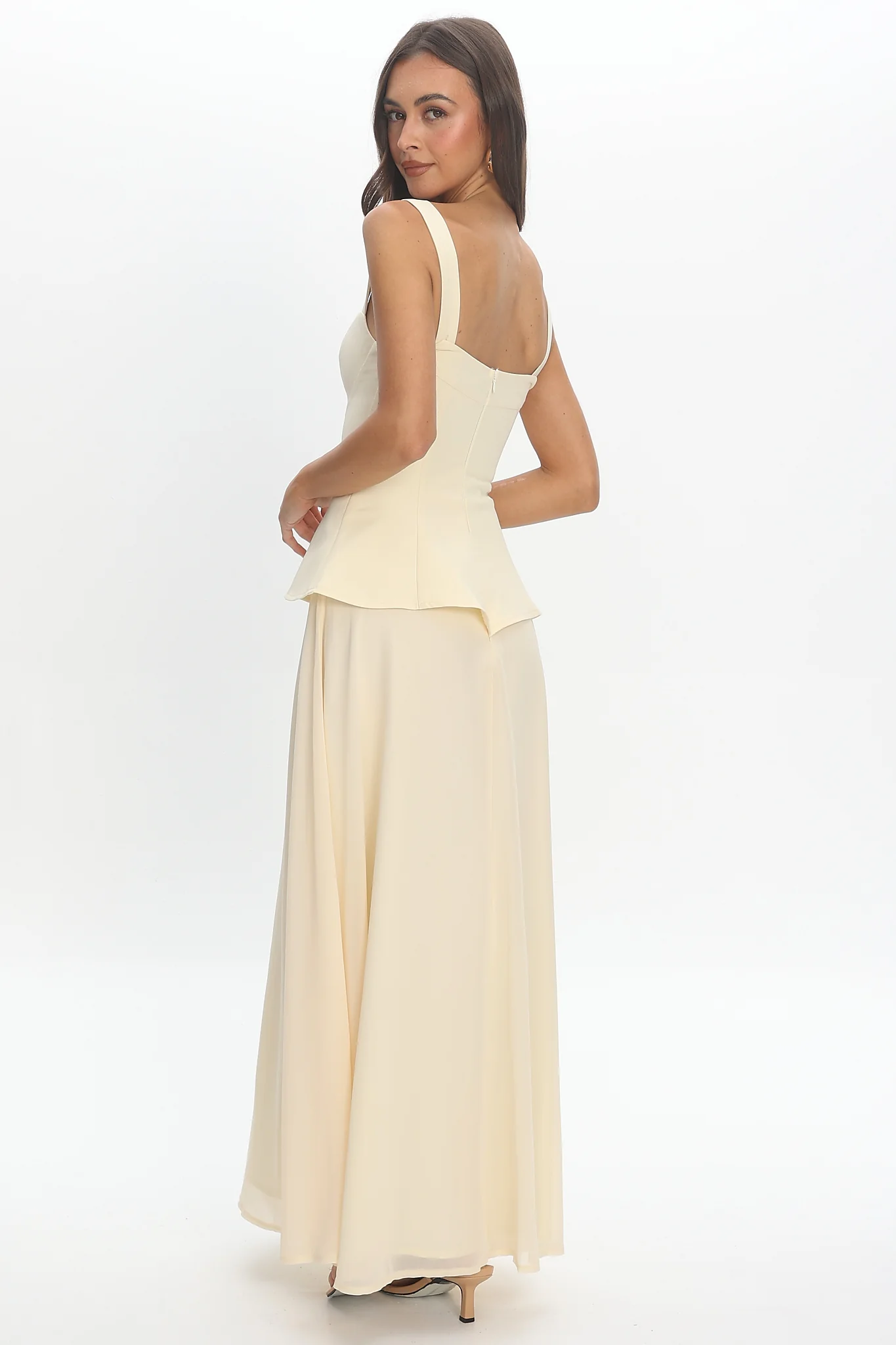 Sweet Tooth Peplum Maxi Dress Butter Yellow - luluinthesky