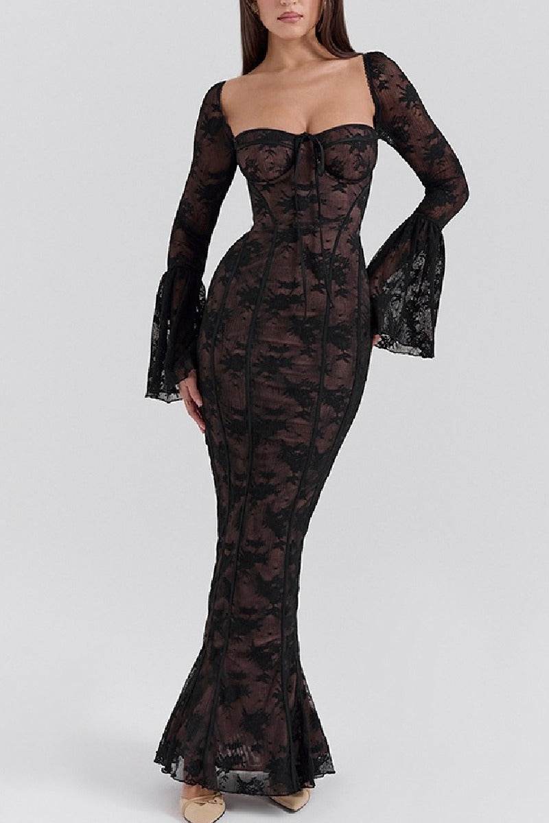 Mermaid-Trumpet Maxi Lace Formal Evening Dresses 837990022170