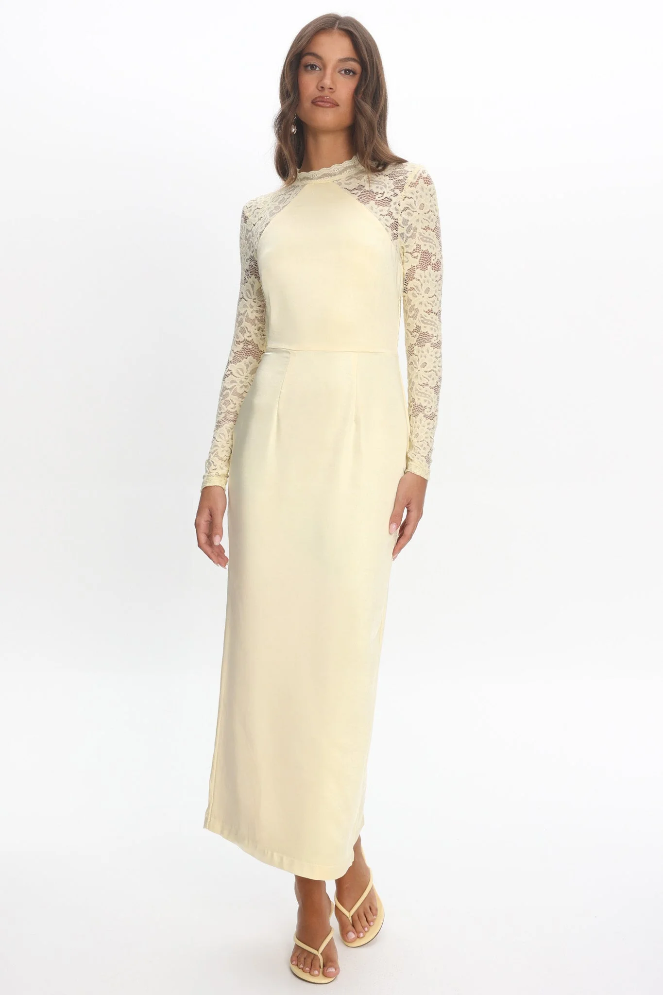 Lucha Lace Sleeve Maxi Dress Butter