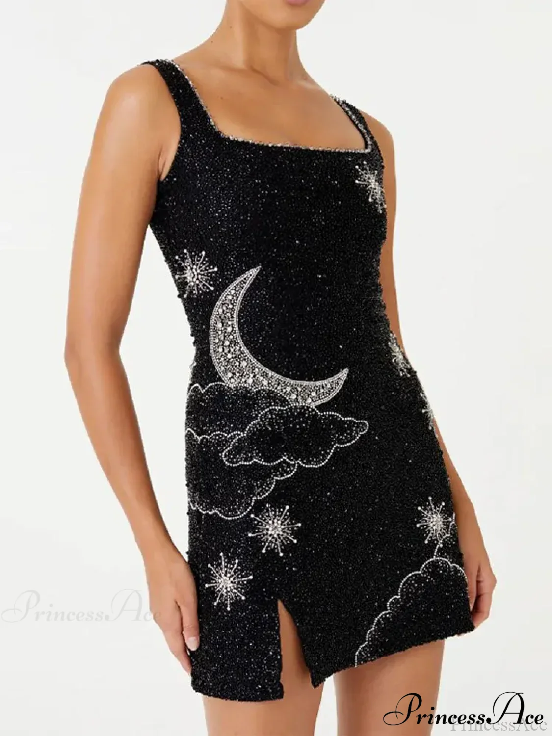 Sequins Sleeveless A-line Mini Dress - luluinthesky