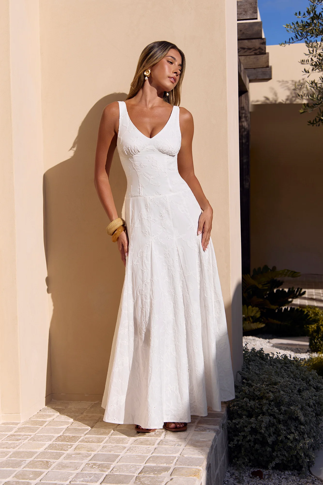 Sunbeam Social Maxi Dress White - luluinthesky