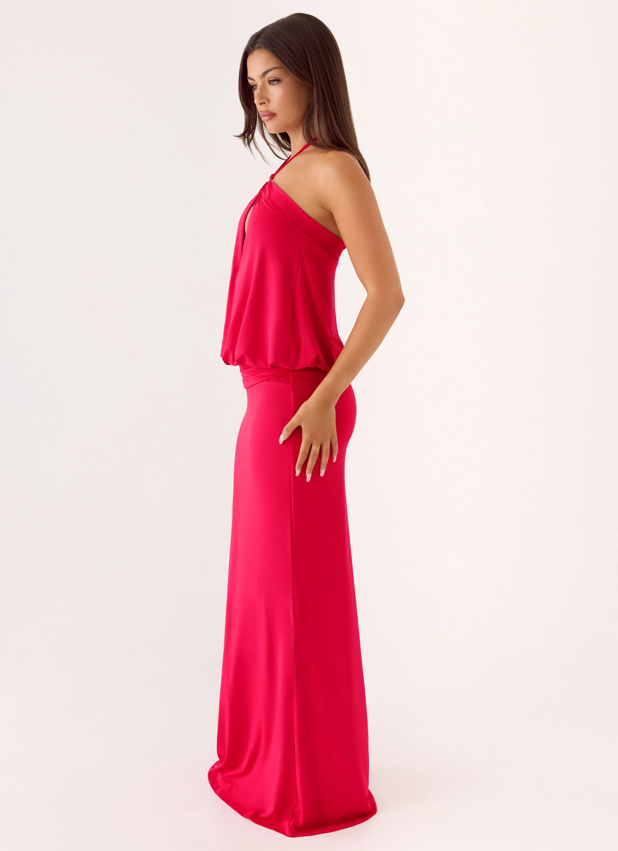Telling You Maxi Dress - Red Magenta