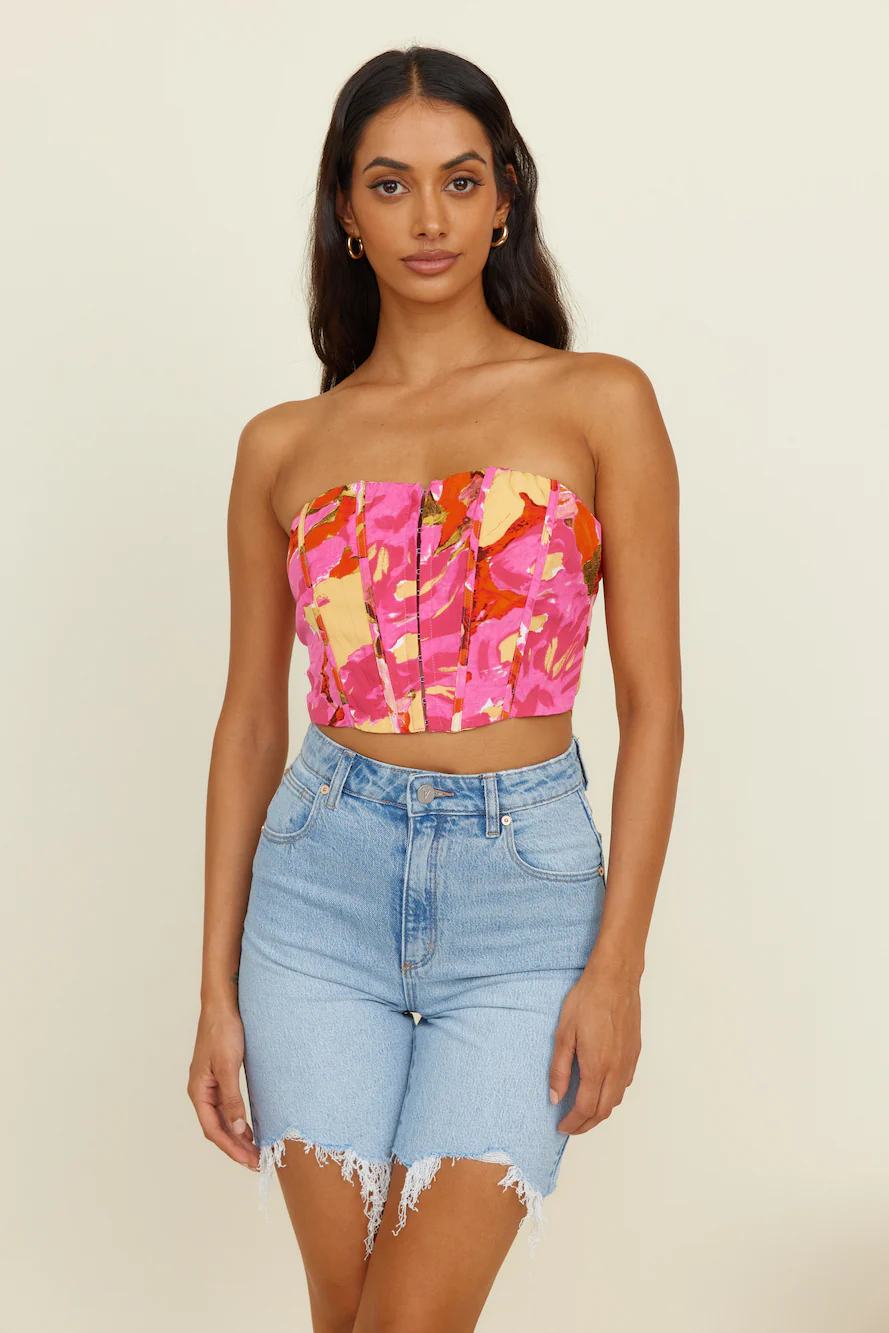Glowing Sun Crop Top Pink
