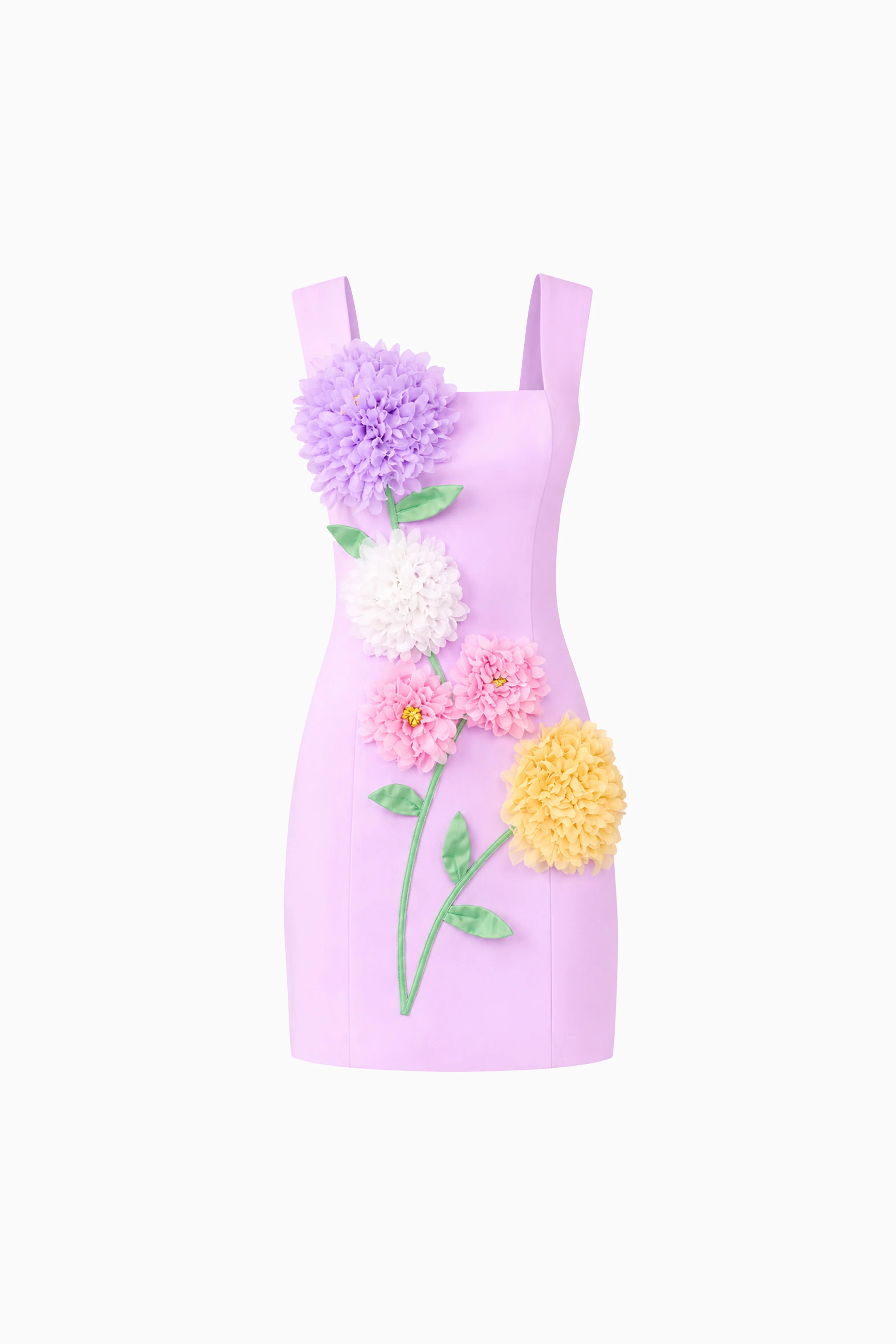 Buttercup Embroidered Party Mini Dress in Purple