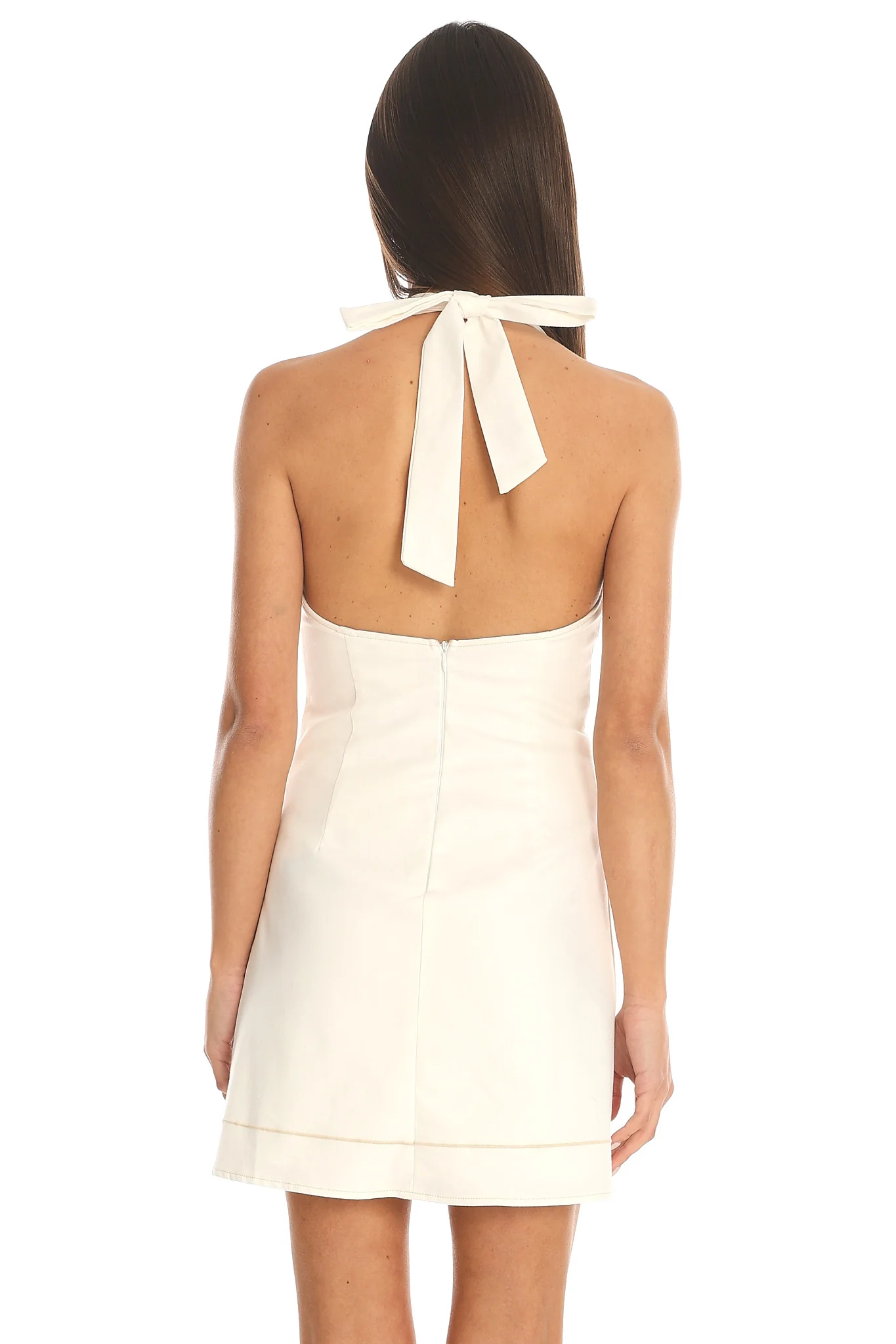 Laguna St Halter Mini Dress Off White - luluinthesky