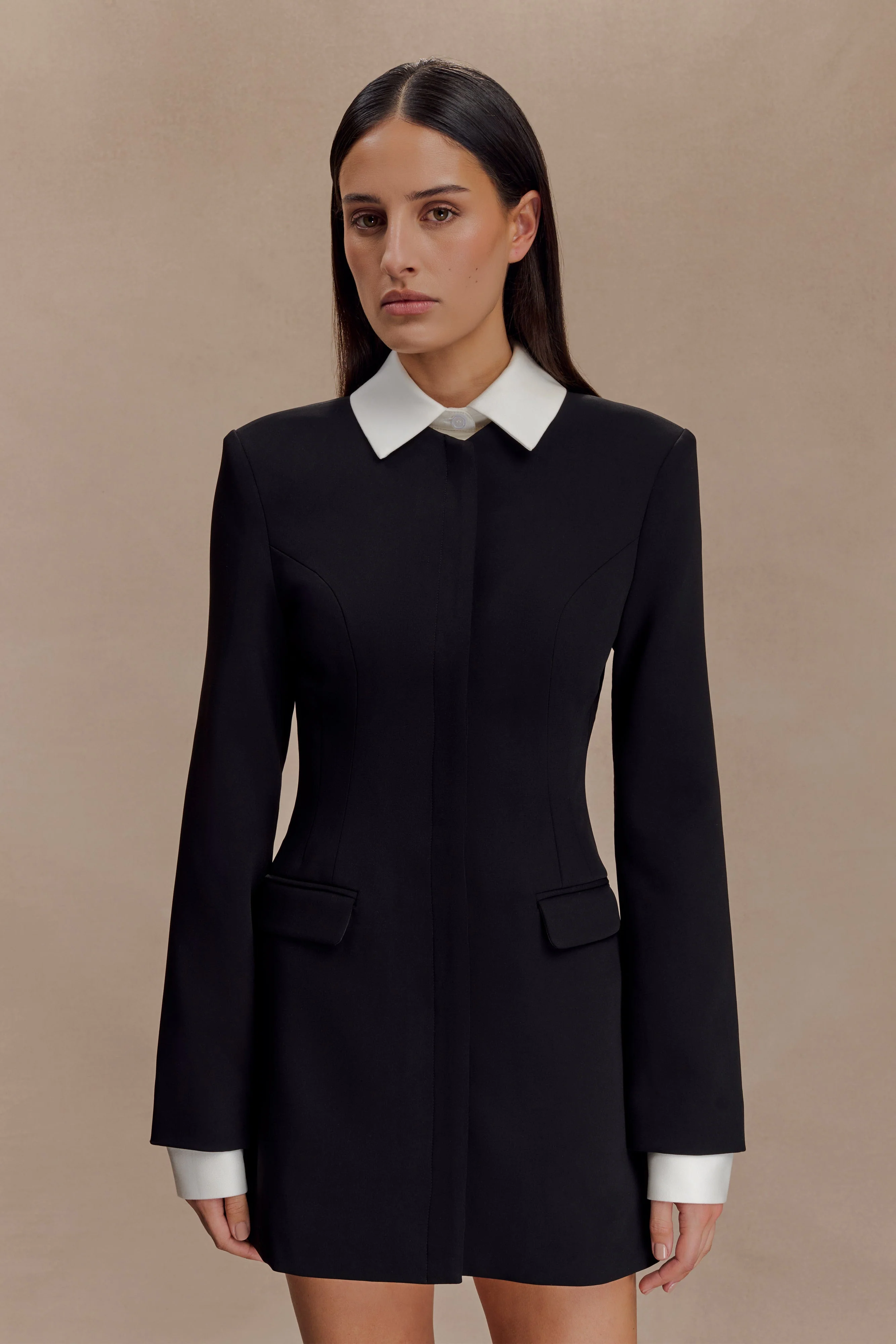 Gretchen Suiting Mini Dress - Black
