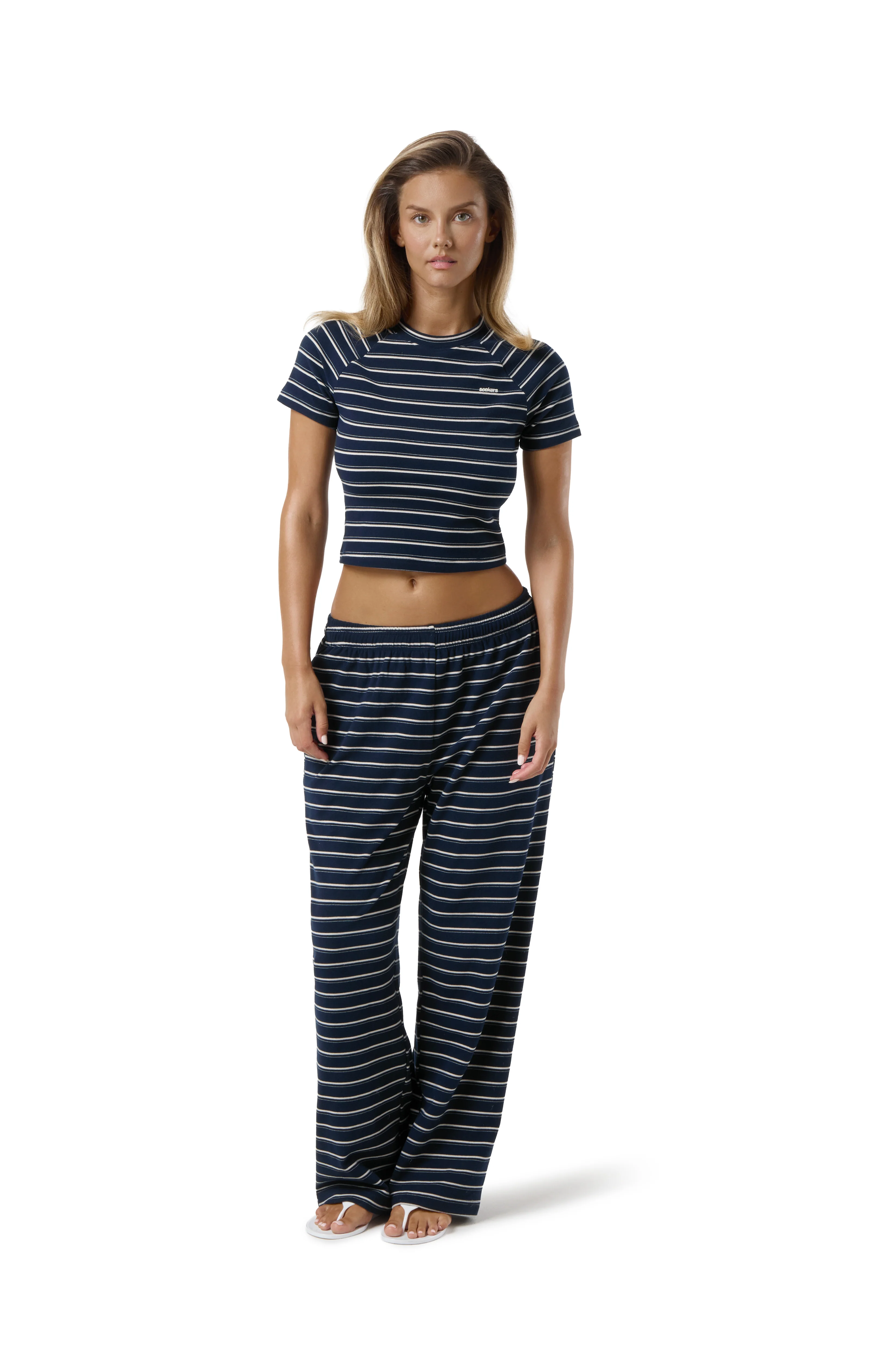 Wilma Soft Cap Sleeve Top in Navy