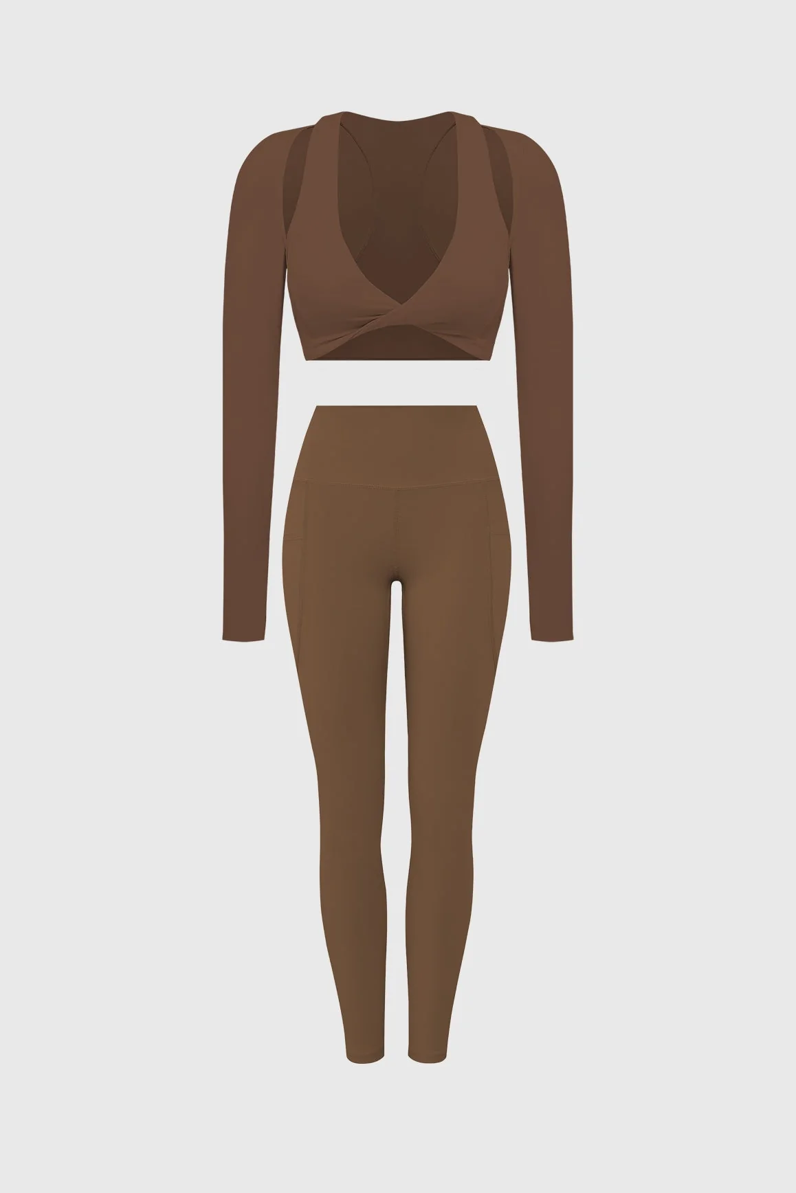 Twist-Front Shoulder Cut Crop Top & High-Waist Invigorate Legging