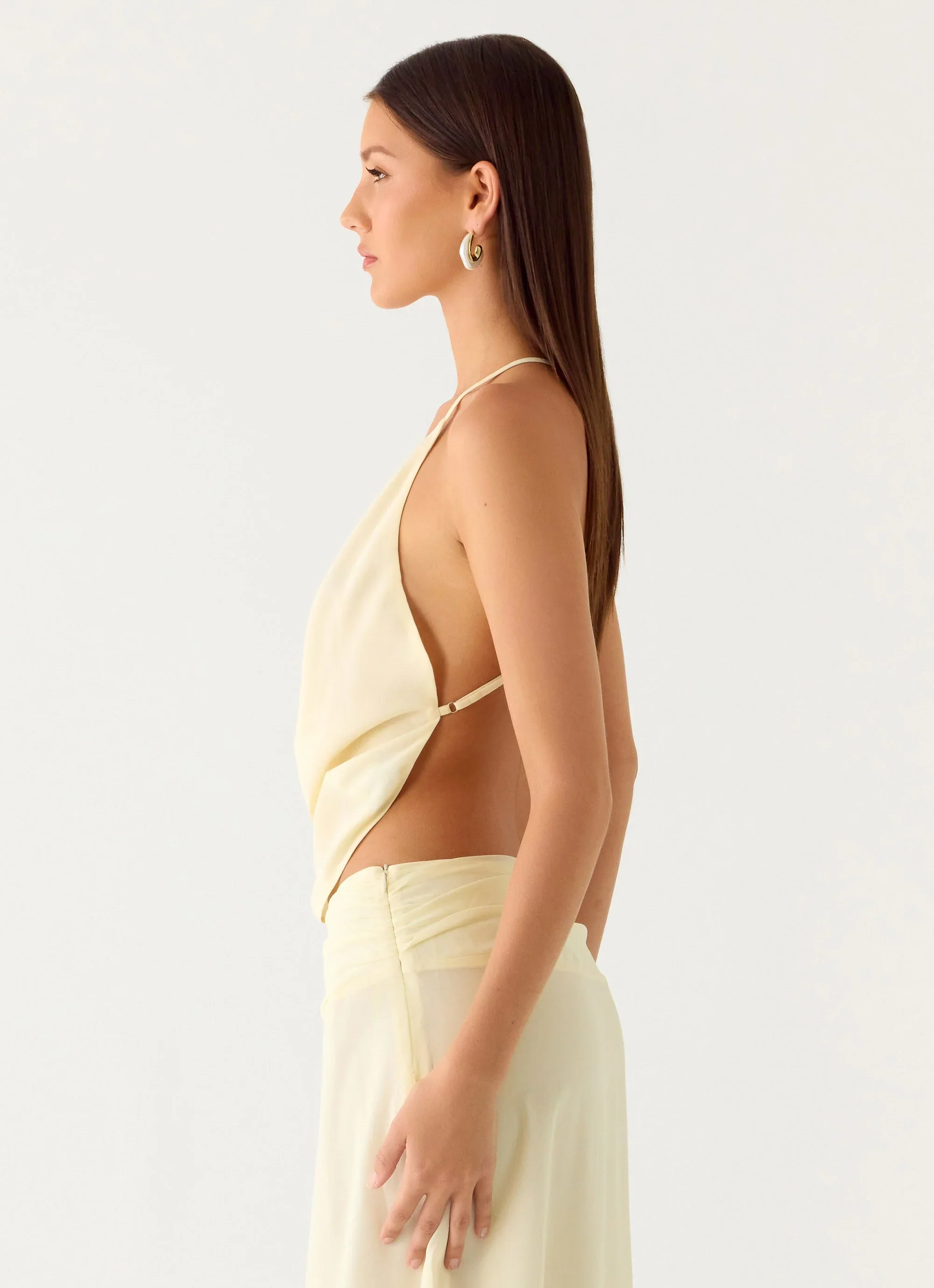 Sweet Charm Cowl Neck Top - Ivory