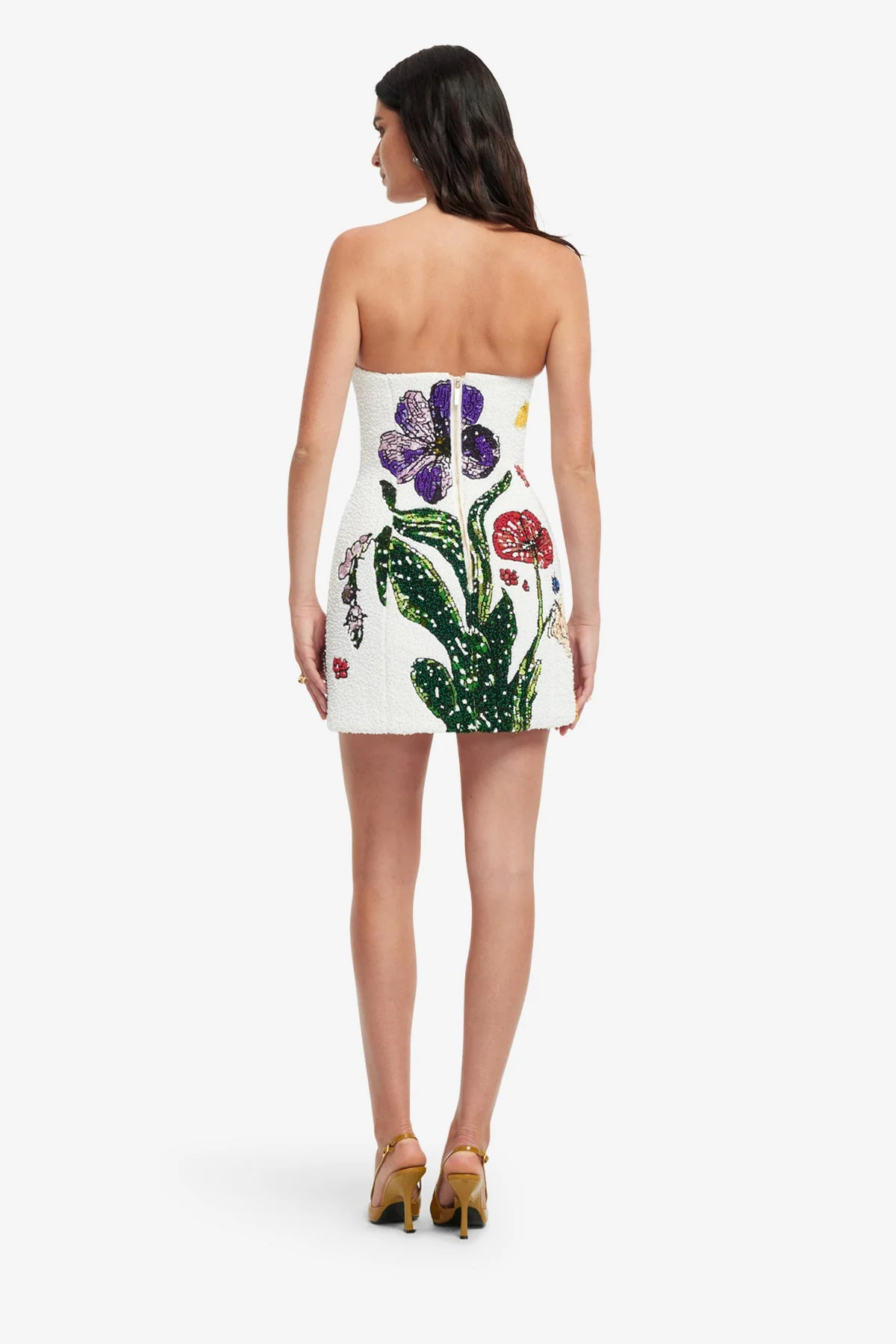 Zaria Beaded Bustier Mini Dress - Wildflowers