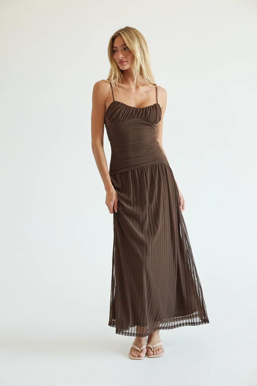 Reya Drop Waist Knit Maxi Dress