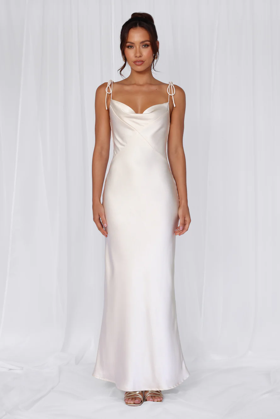 Rose Pink The Penelope Cowl Satin Maxi Dress Pearl