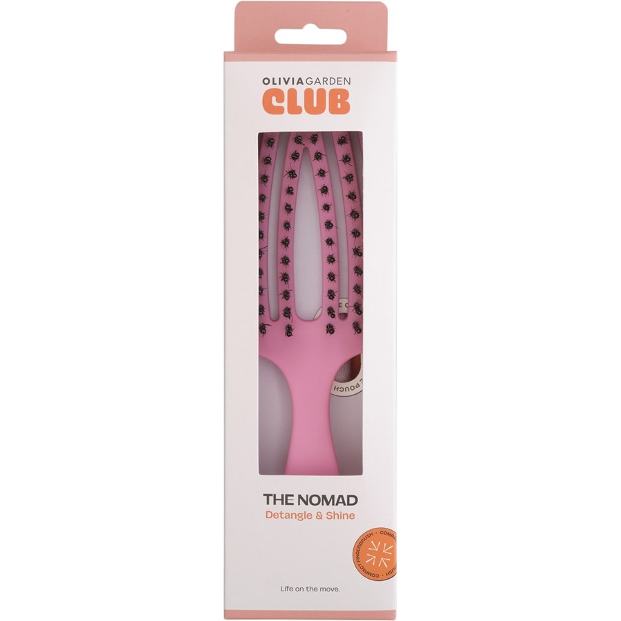 Olivia Garden Club THE NOMAD Detangling & Shine Fingerbrush​ Pink