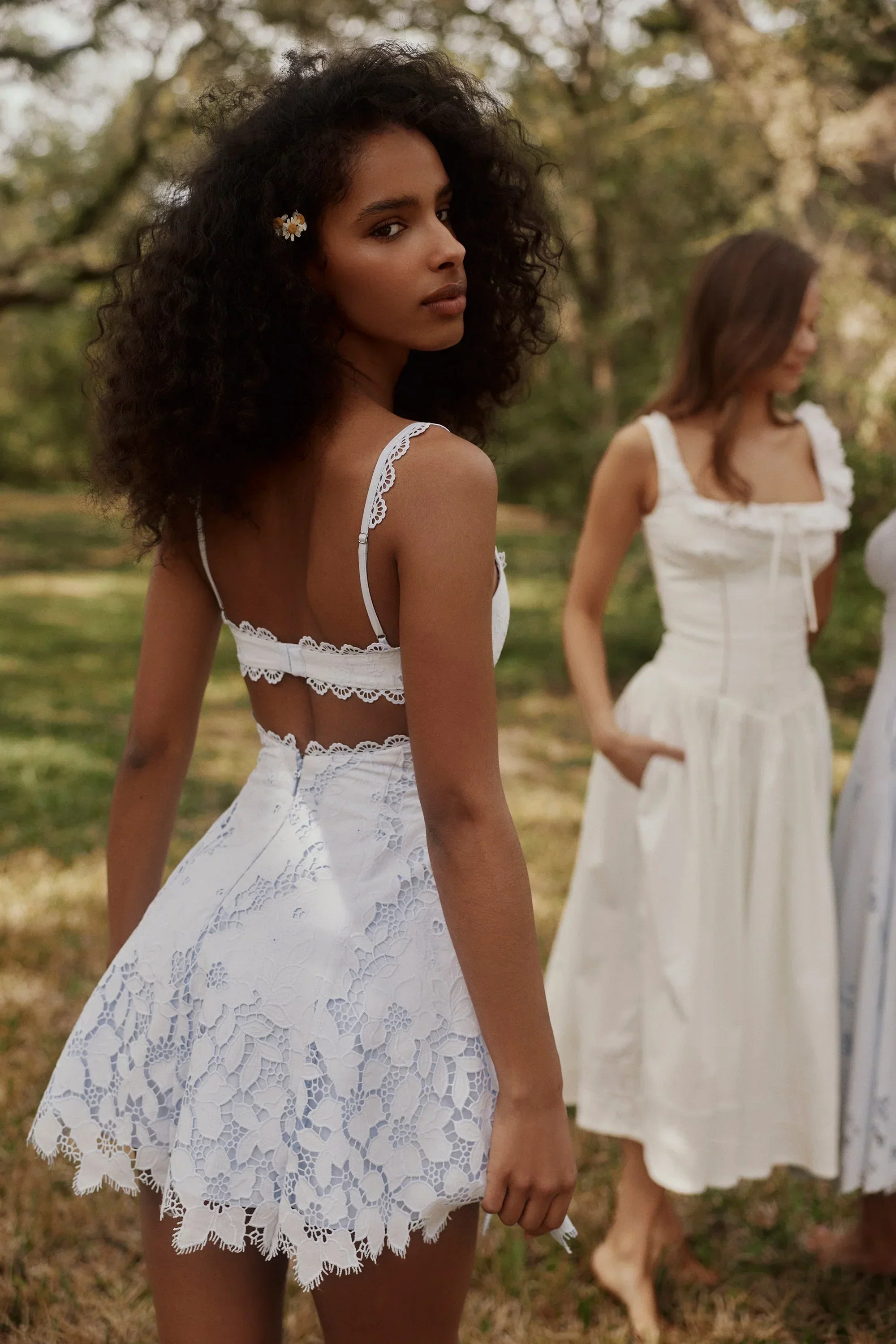 Bluebell Scallop Lace Broderie Anglais Mini Sundress