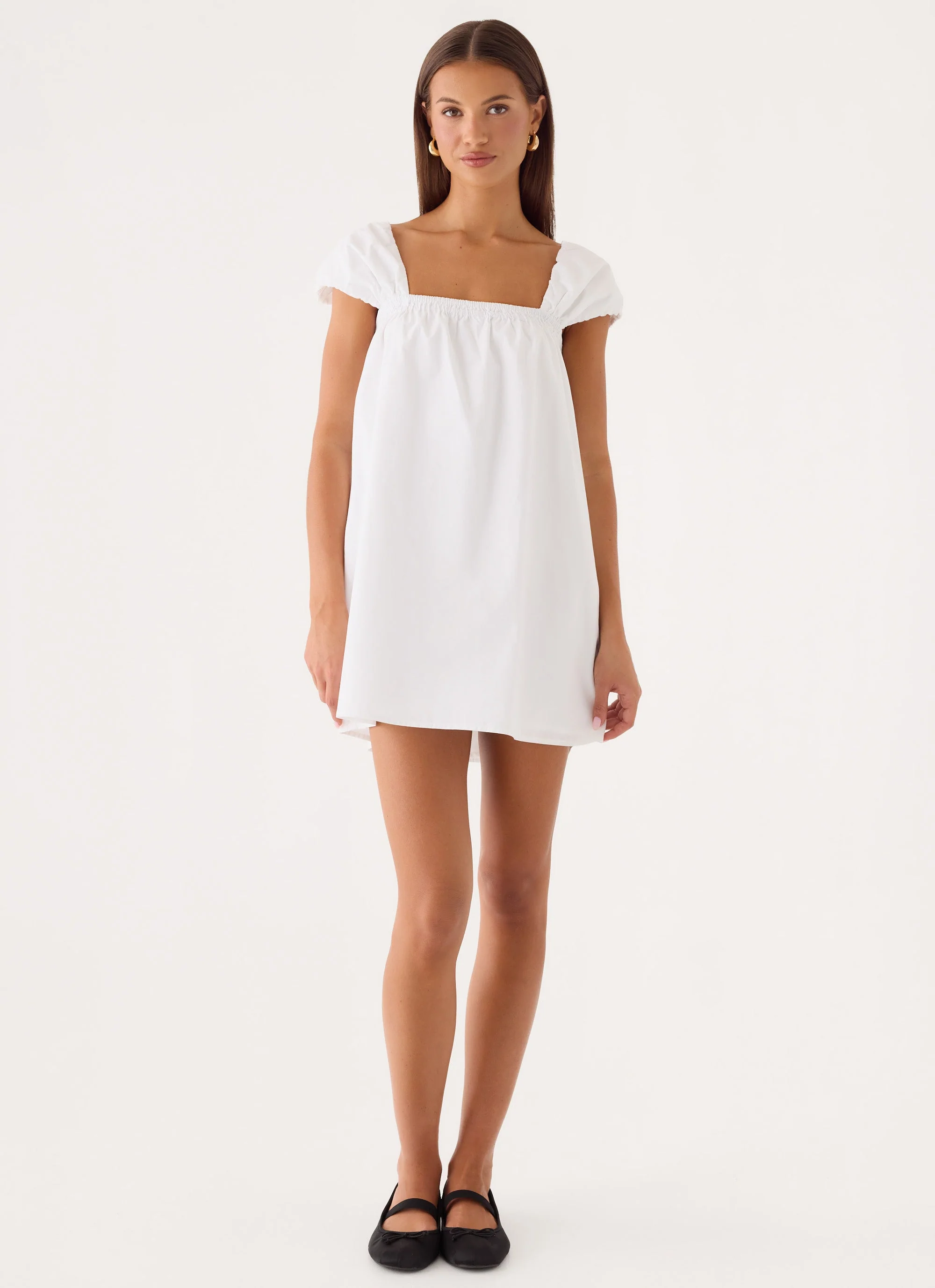 Sugar Blush Cotton Mini Dress - White - luluinthesky