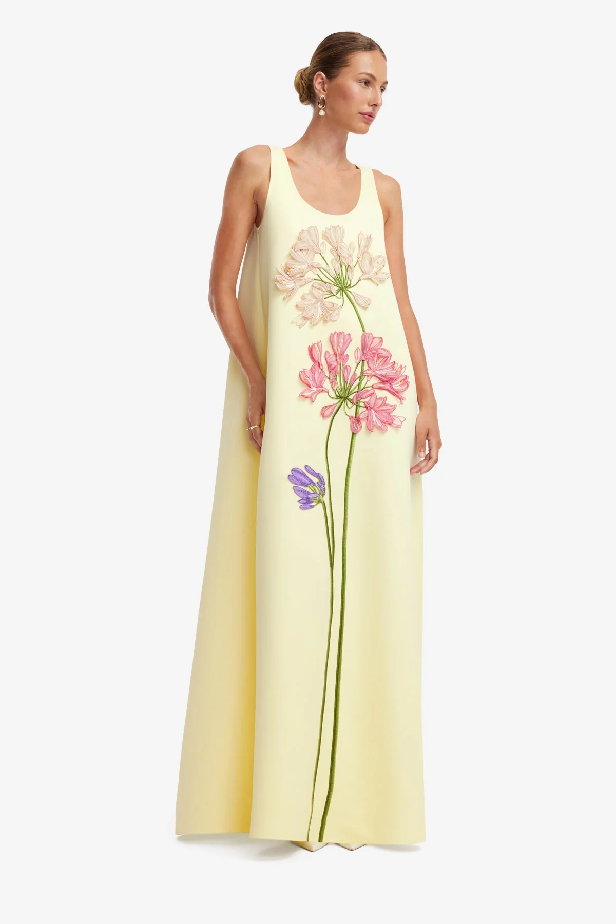 Charlene Appliqué Gown - Agapanthus Print