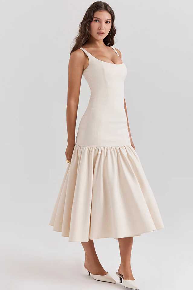Amore Dropped Waist Midi Dress