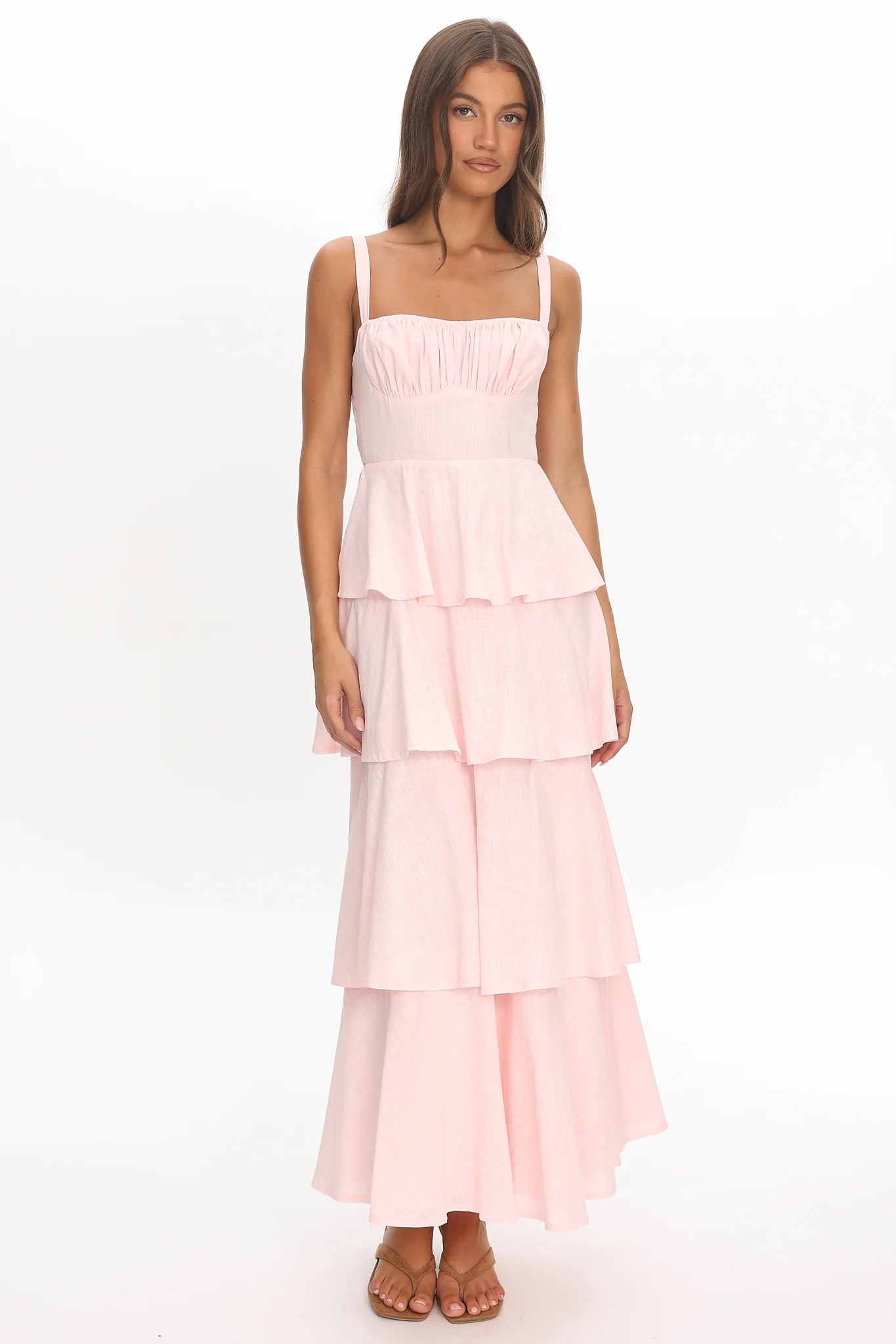 Provence Bloom Tiered Maxi Dress Rosewater