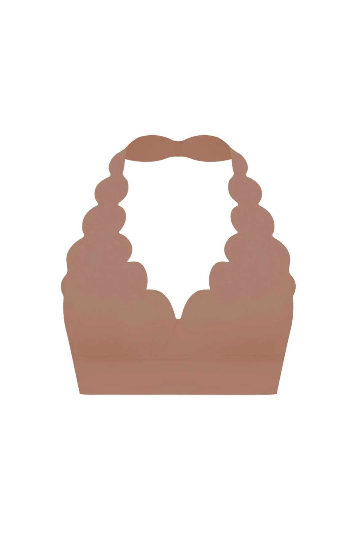 V-Cut Scallop Halter Bra